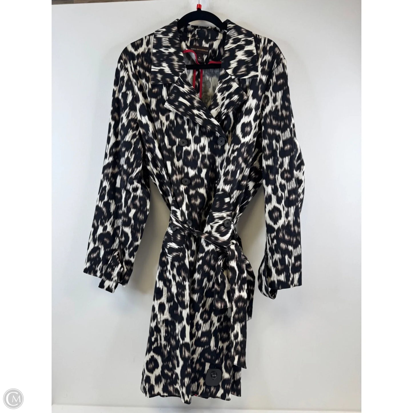 Coat Trench Coat By Dana Buchman In Leopard Print, Size: Xl