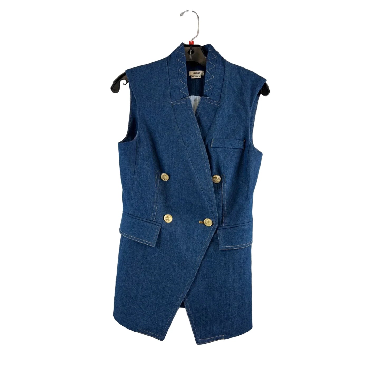 Vest Designer By Jason Wu In Blue Denim, Size: Xs