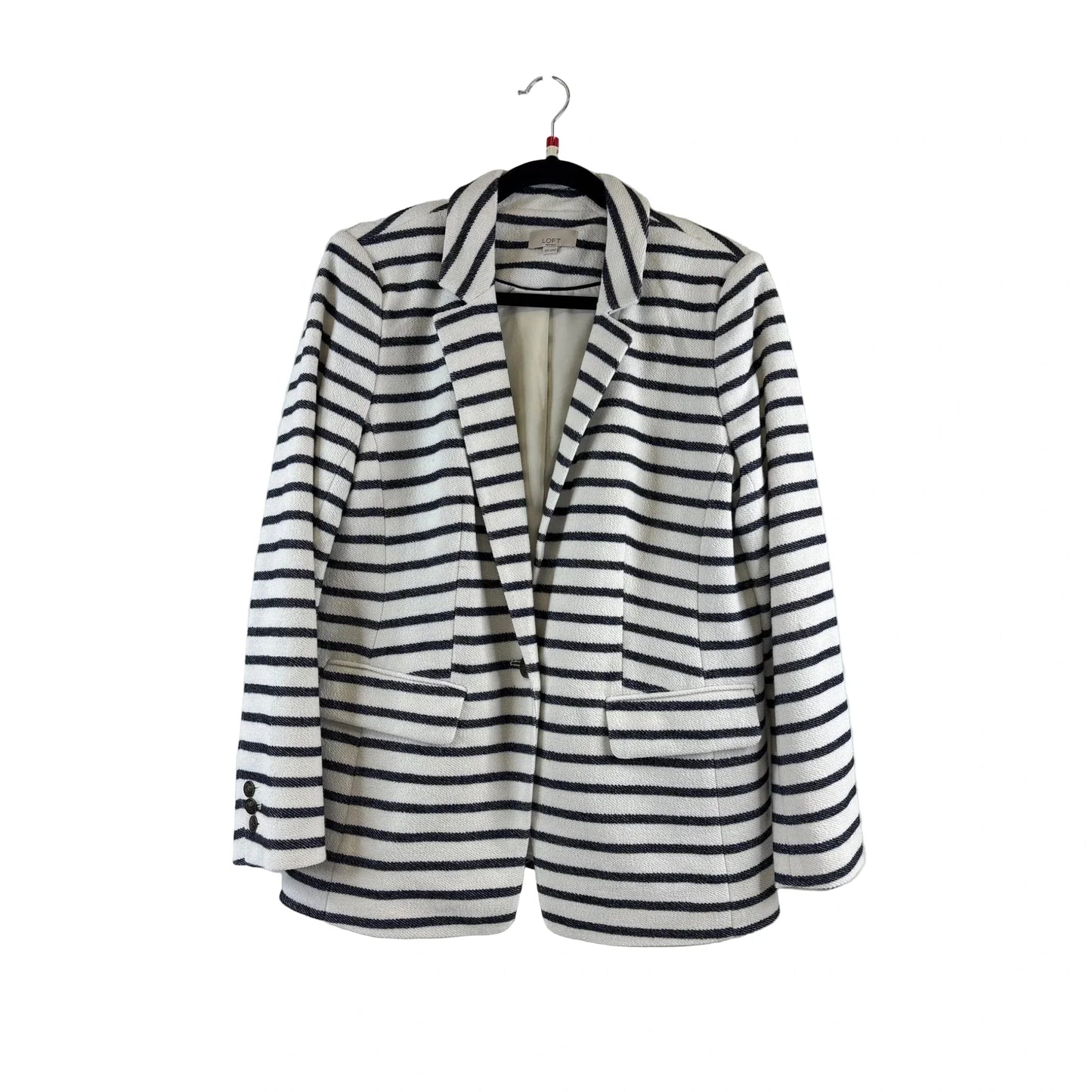 Blazer By Loft In Blue & White, Size: Mp