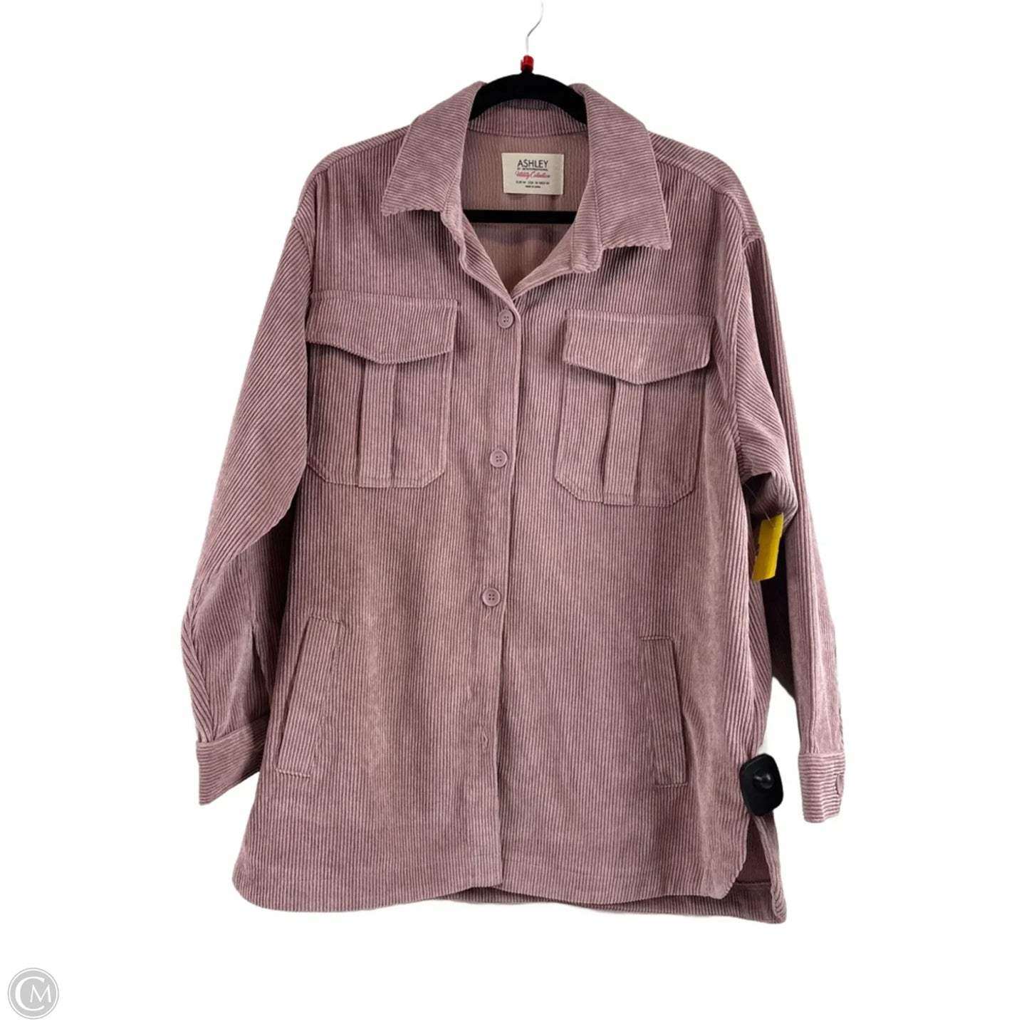 Jacket Shirt By Clothes Mentor In Pink, Size: M