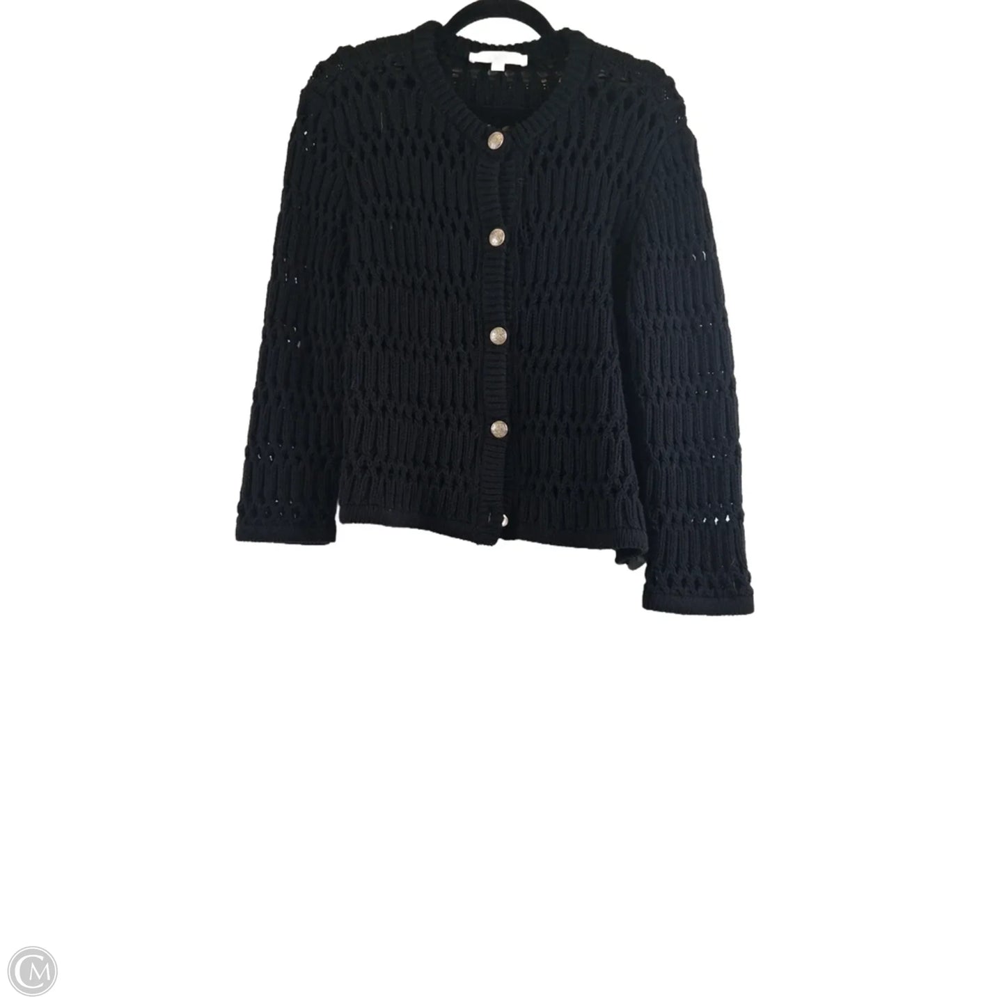 Sweater Cardigan By Loft In Black, Size: L