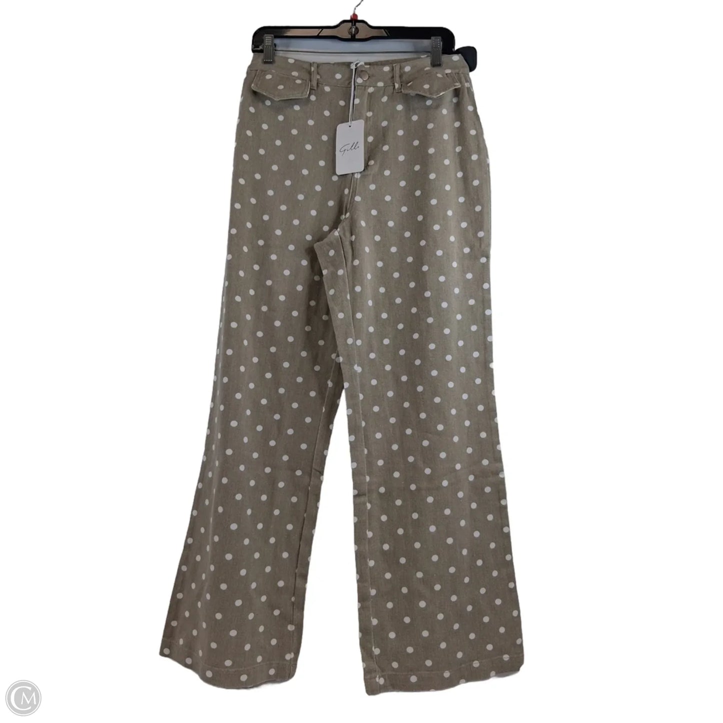 Jeans Wide Leg By Gilli In Tan & White, Size: 8