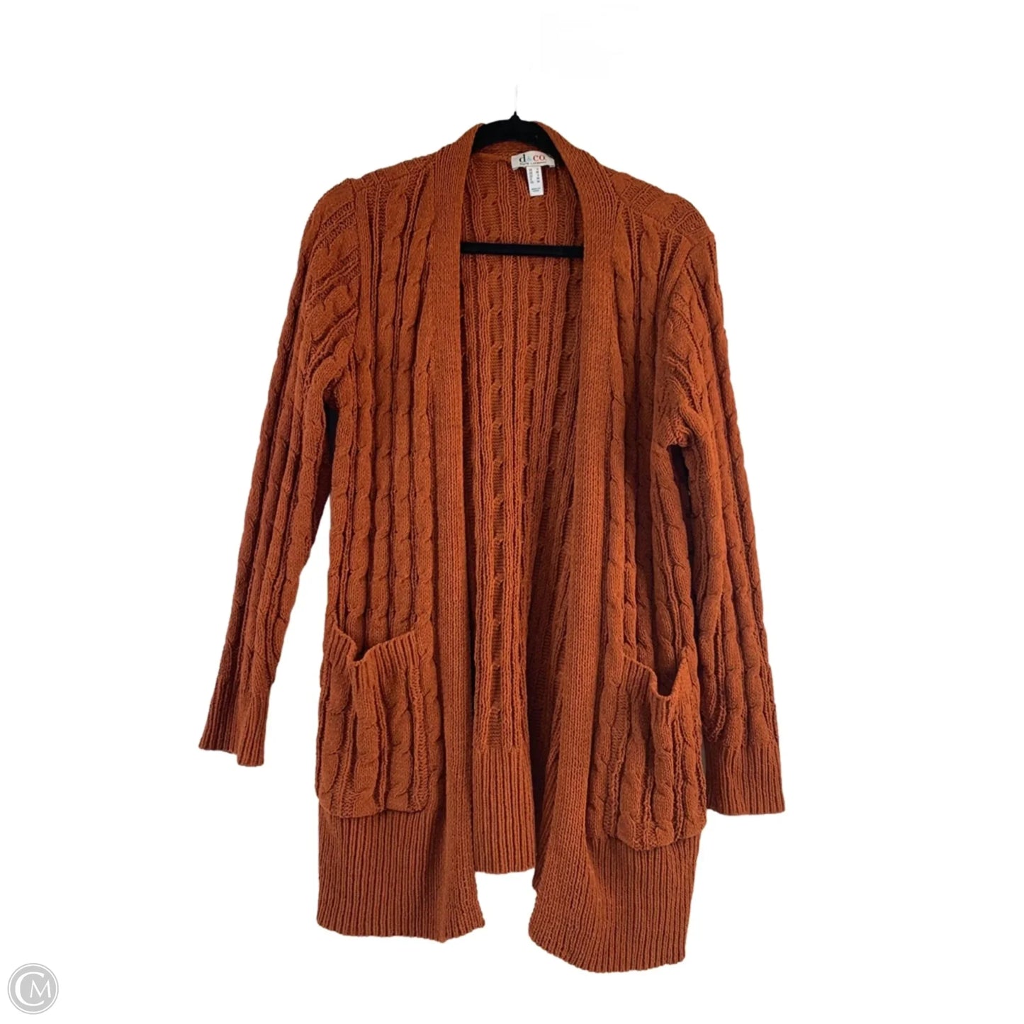 Sweater Cardigan By D&co. In Orange, Size: S