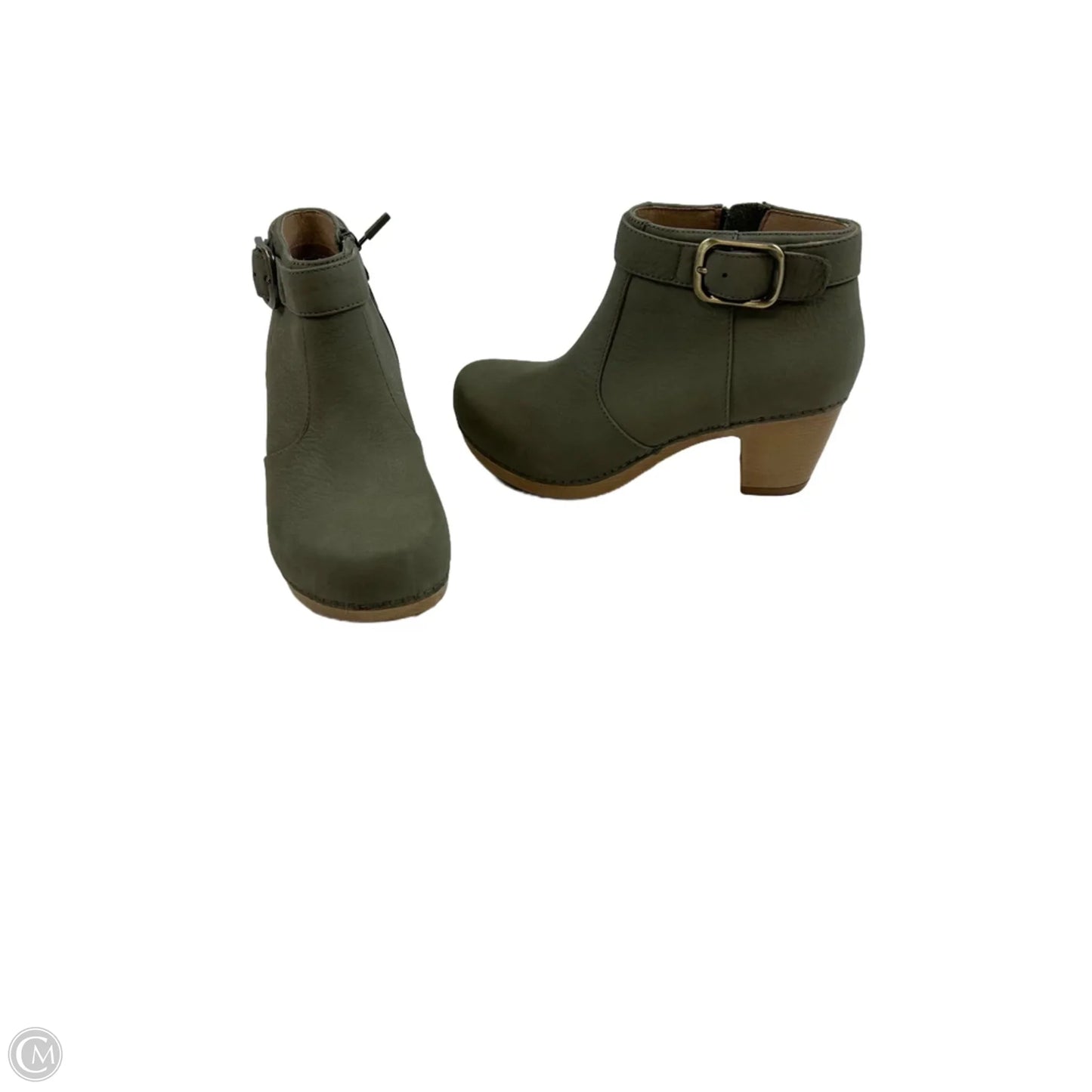 Shoes Heels Block By Dansko In Green & Tan, Size: 6