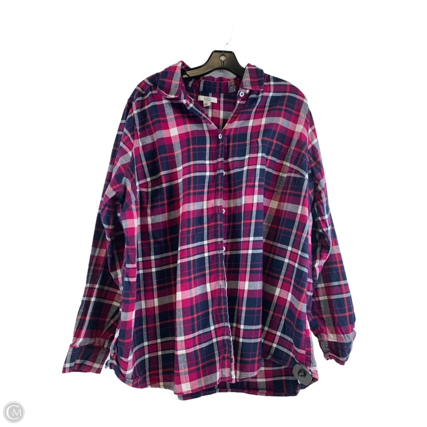 Top Long Sleeve By Croft And Barrow In Blue & Pink, Size: 2x