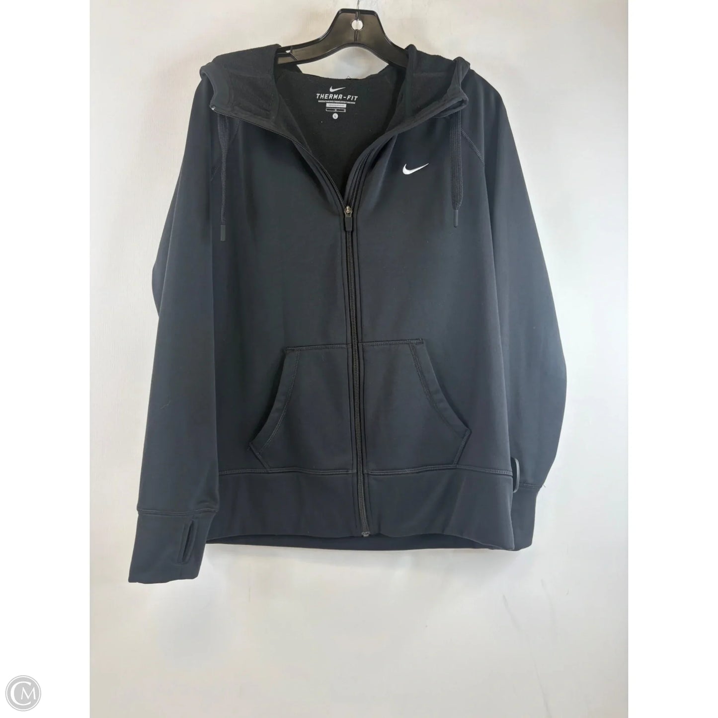 Athletic Jacket By Nike Apparel In Black, Size: L