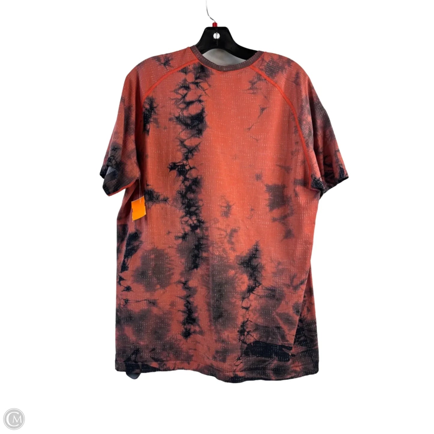 Athletic Top Short Sleeve By Lululemon In Black & Red, Size: Xl