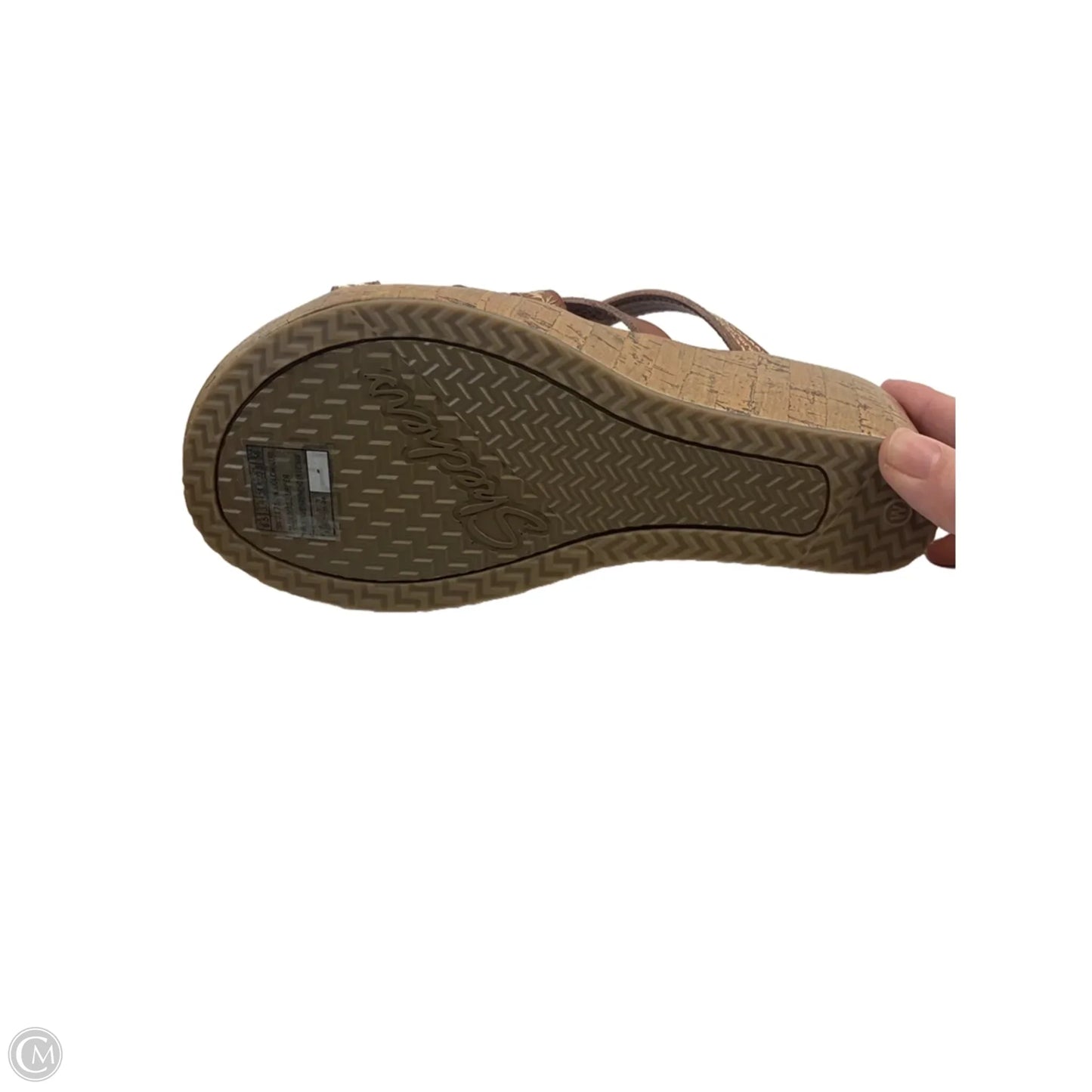 Sandals Heels Wedge By Skechers In Brown, Size: 6.5