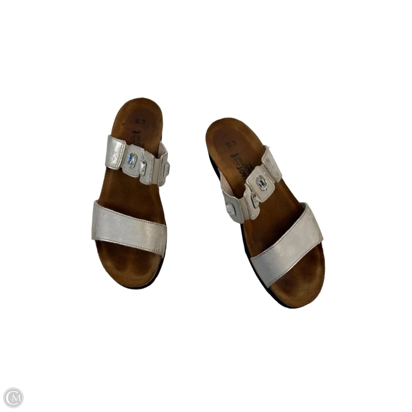 Sandals Heels Wedge By Naot In Gold & Silver, Size: 8