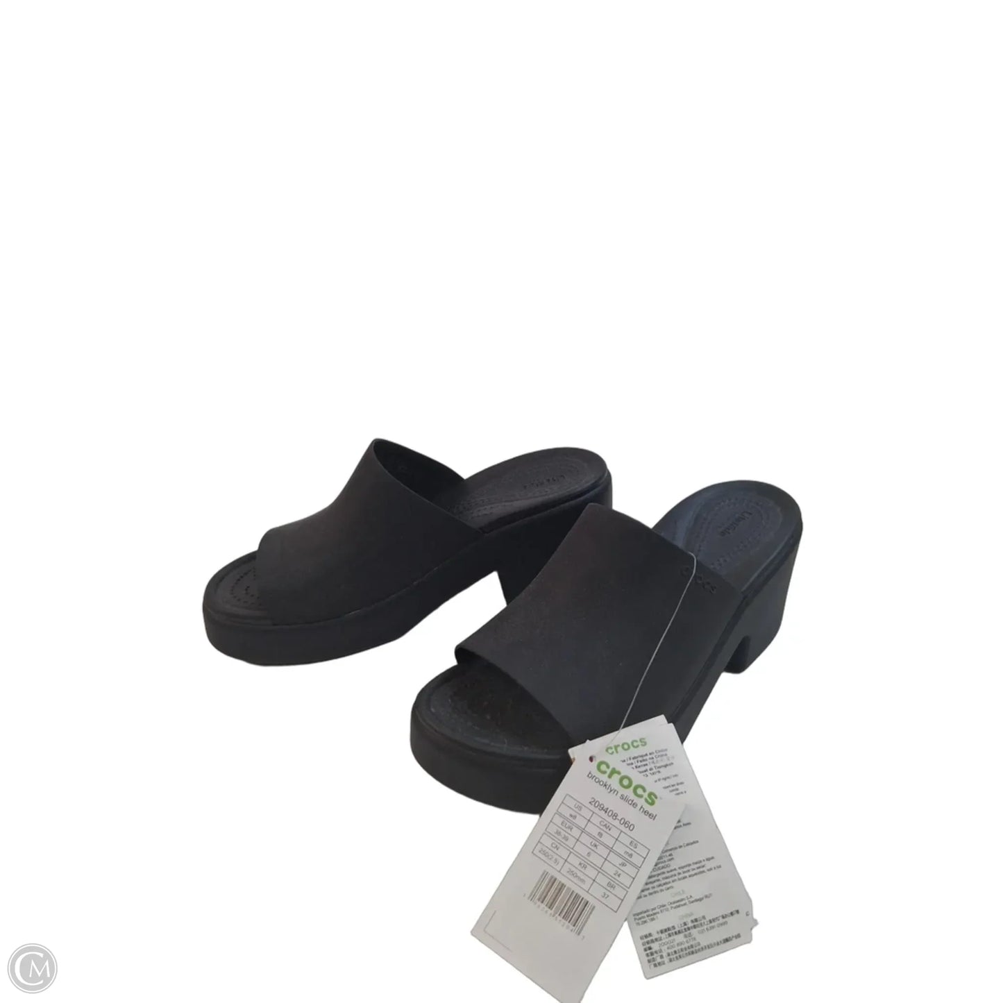 Sandals Heels Block By Crocs In Black, Size: 8