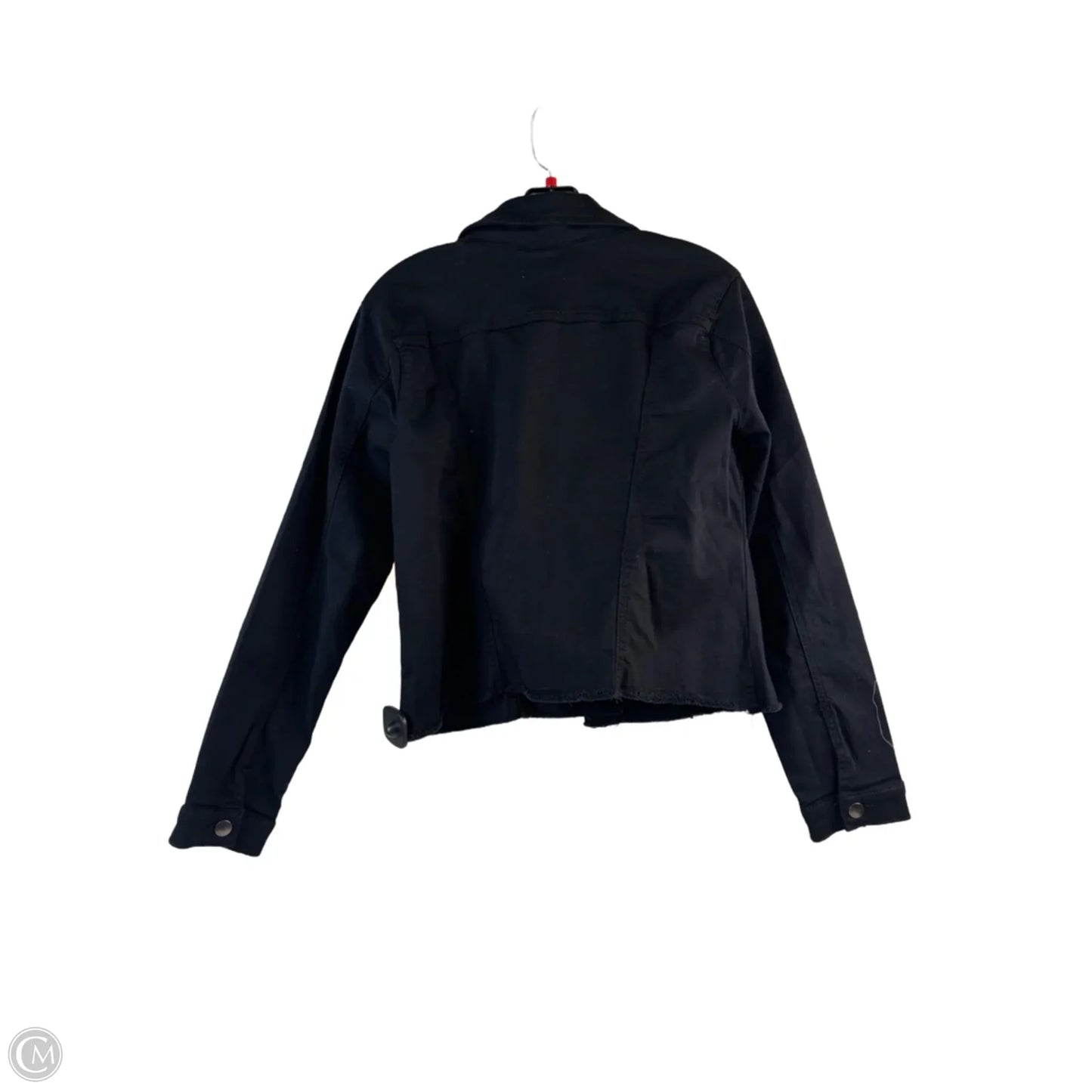 Jacket Denim By Clothes Mentor In Black Denim, Size: L