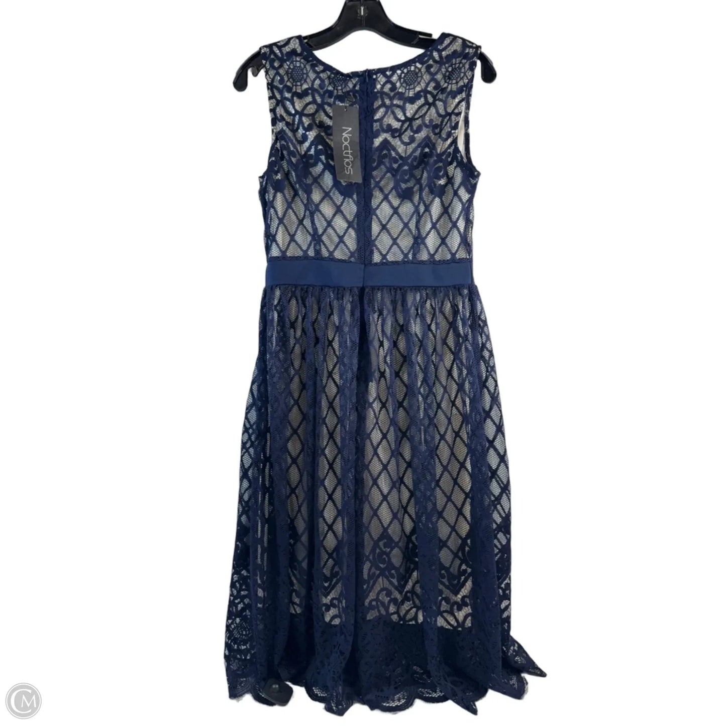 Dress Casual Midi By Clothes Mentor In Blue & Cream, Size: M