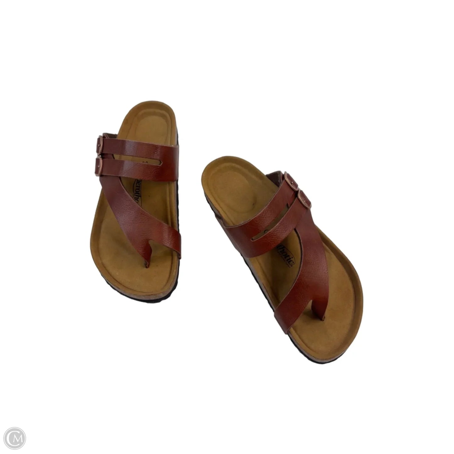 Sandals Flats By Clothes Mentor In Brown, Size: 6.5
