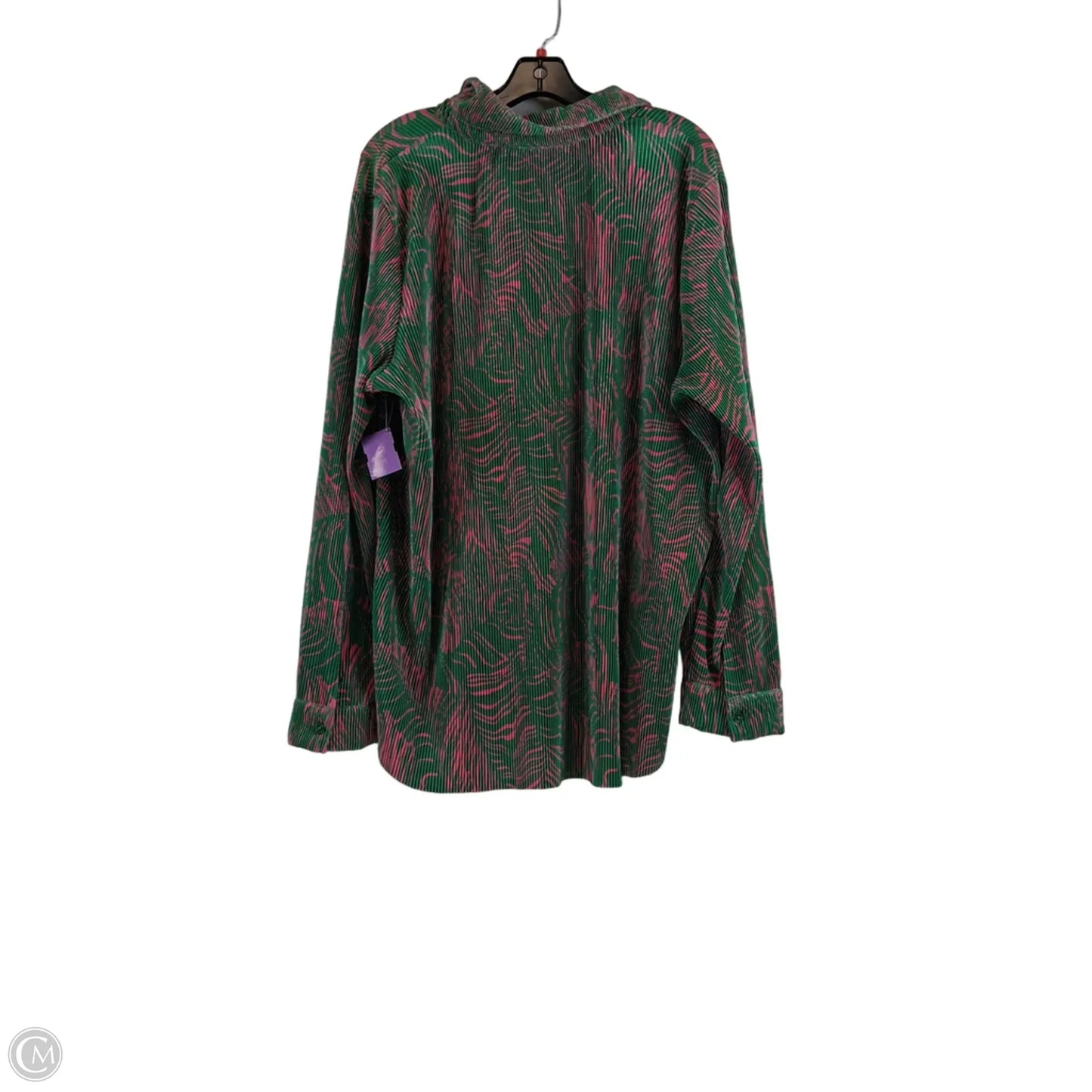 Top Long Sleeve By Intempo In Green & Pink, Size: Xl