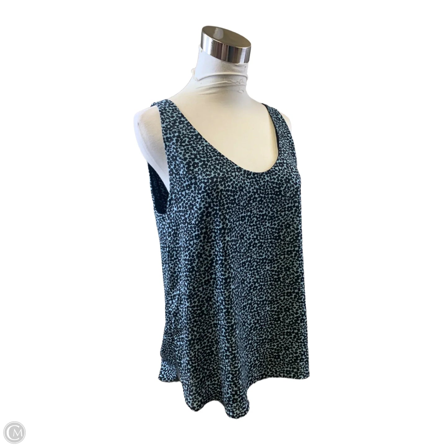 Top Sleeveless By Loft In Black & Blue, Size: M