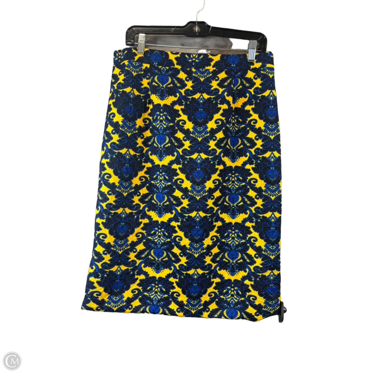 Skirt Midi By Hawthorn In Blue & Yellow, Size: 12