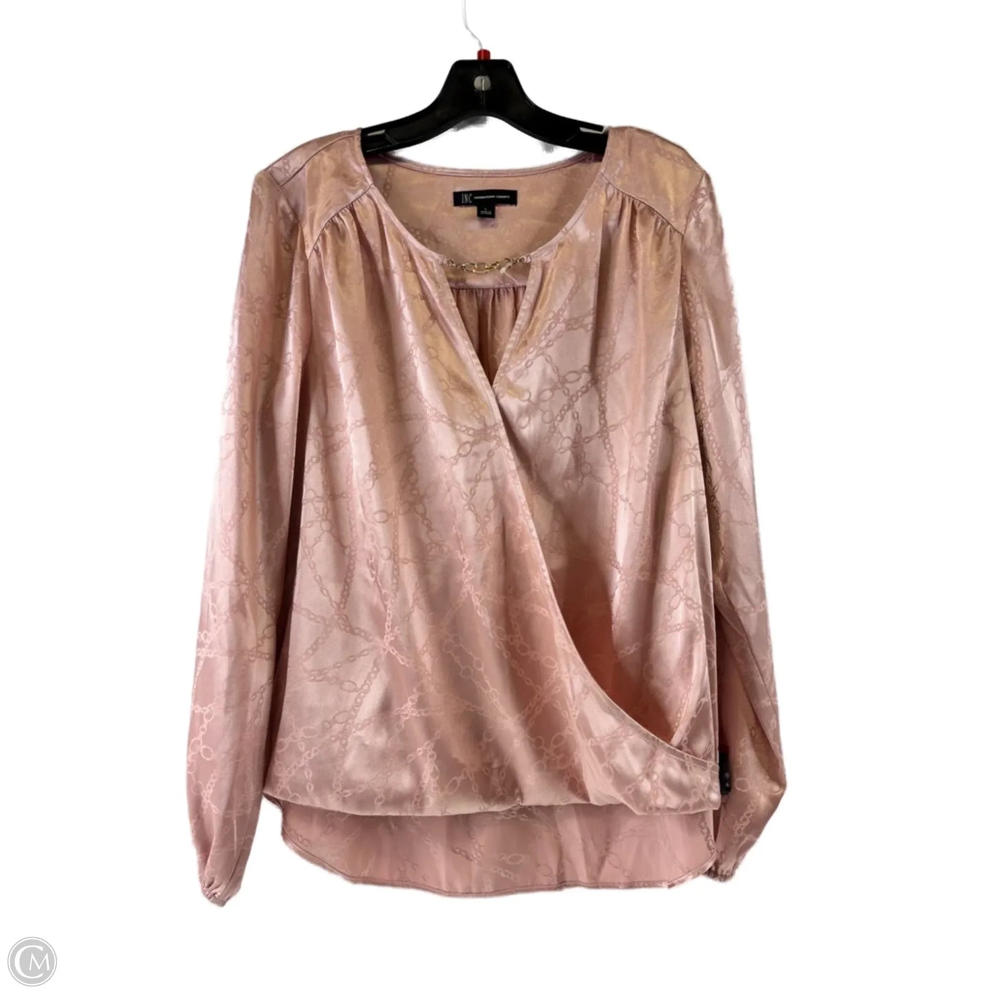 Top Long Sleeve By Inc In Pink, Size: L