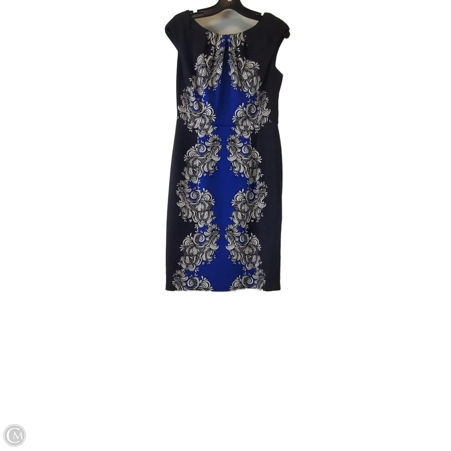Dress Casual Midi By London Times In Black & Blue, Size: S