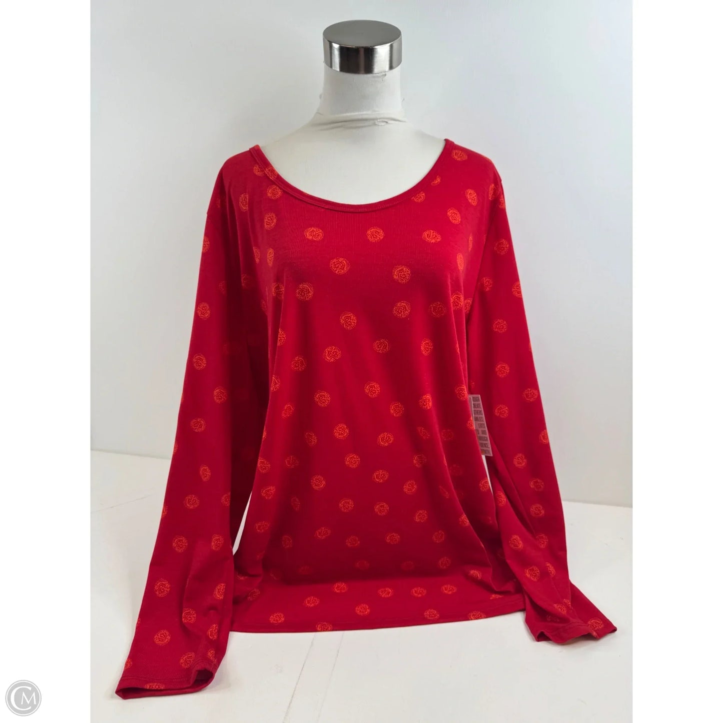 Top Long Sleeve By Lularoe In Orange & Red, Size: 3x