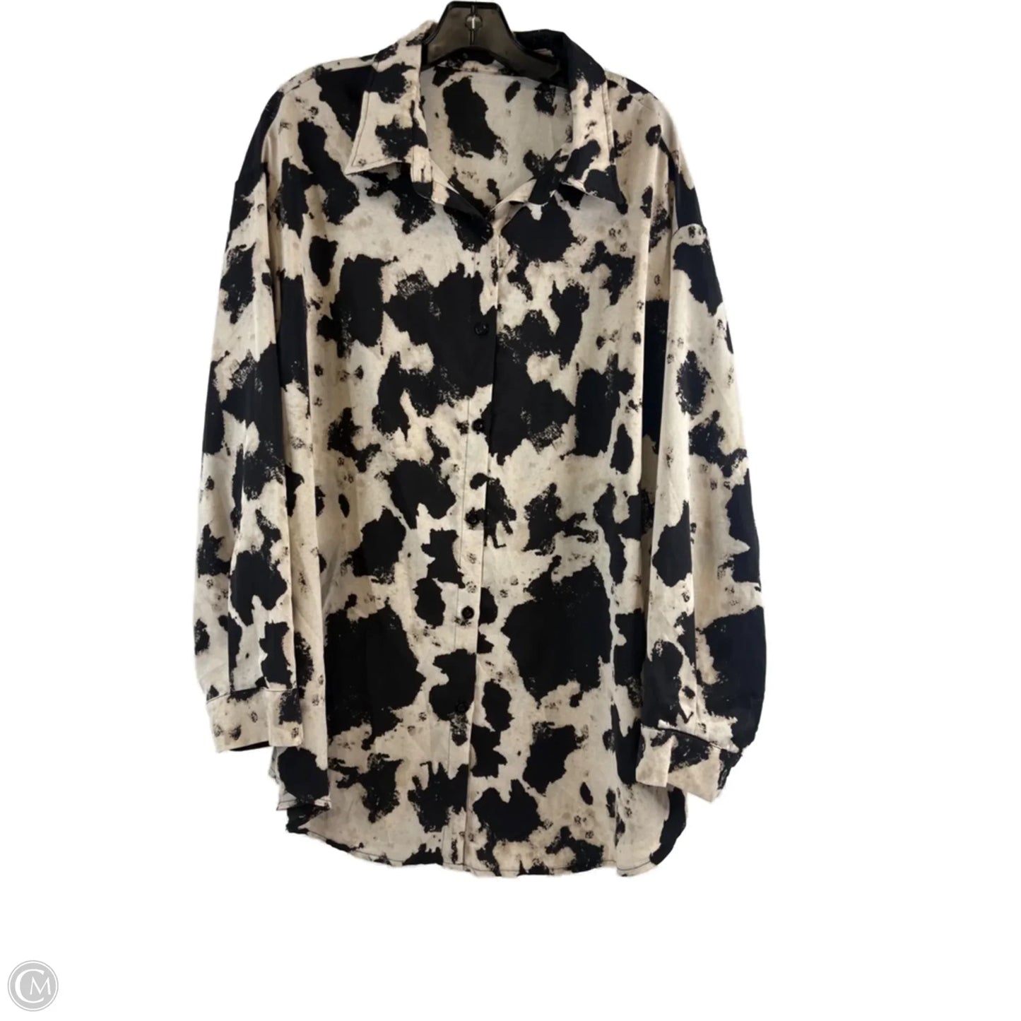 Top Long Sleeve By Shein In Black & Cream, Size: 2x