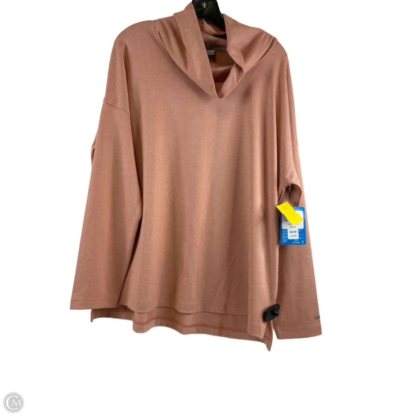 Athletic Top Long Sleeve Collar By Columbia In Peach, Size: Xl