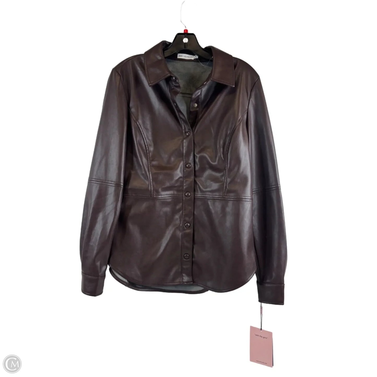 Jacket Shirt By Avec Les Filles In Brown, Size: M