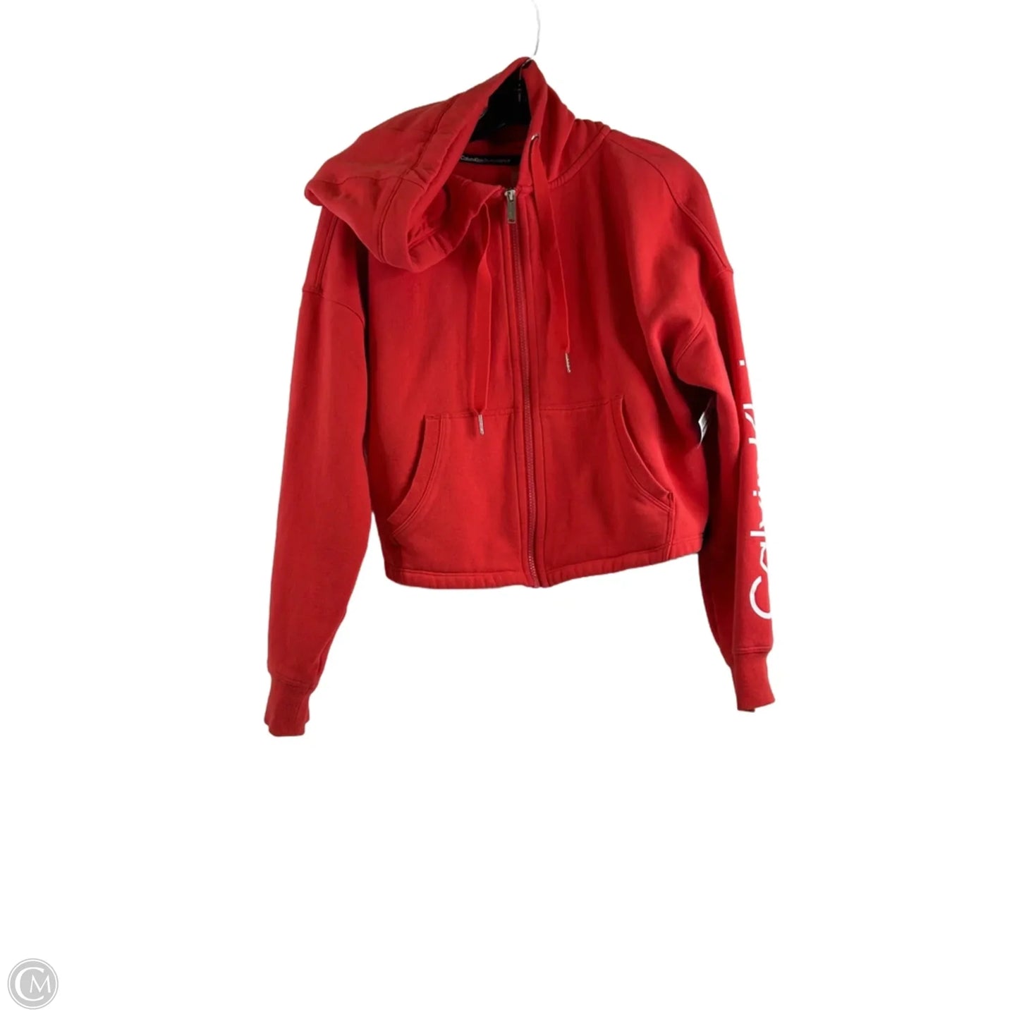 Athletic Sweatshirt Hoodie By Calvin Klein Performance In Red, Size: M