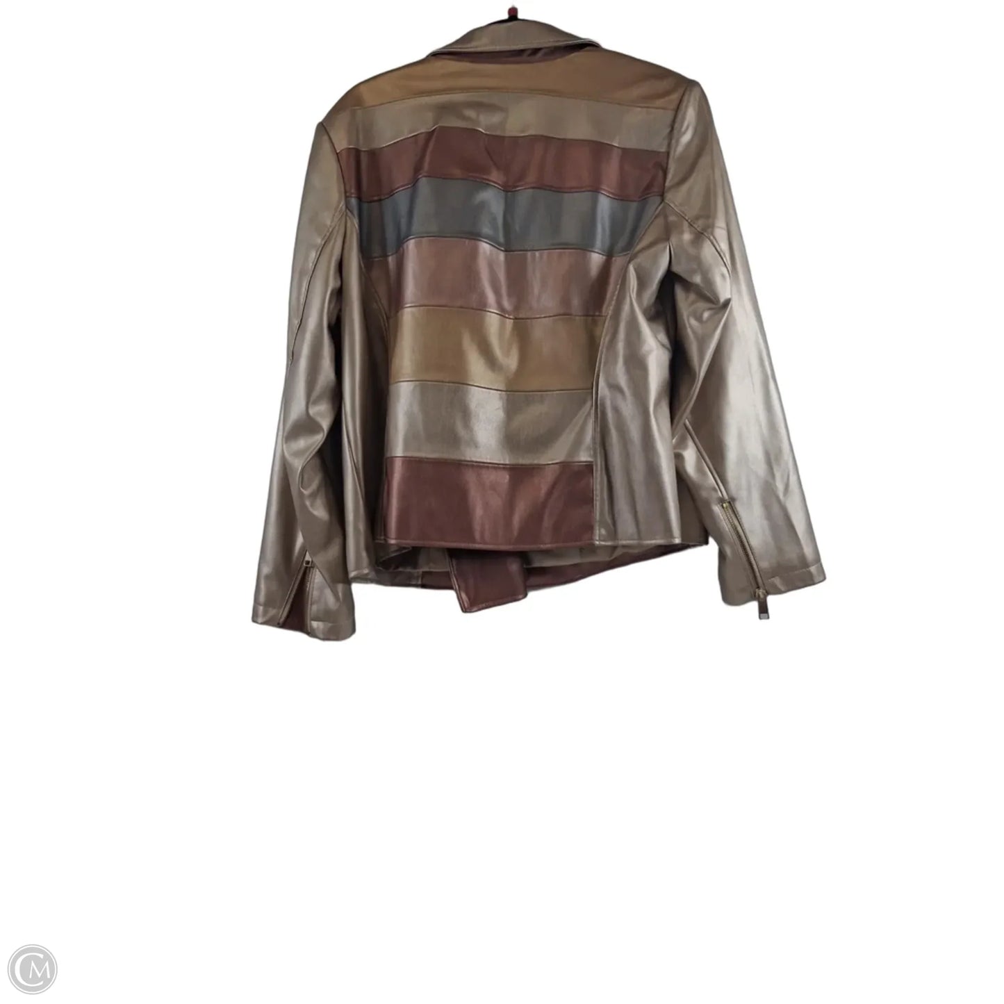 Jacket Moto By Gilli In Gold, Size: 1x