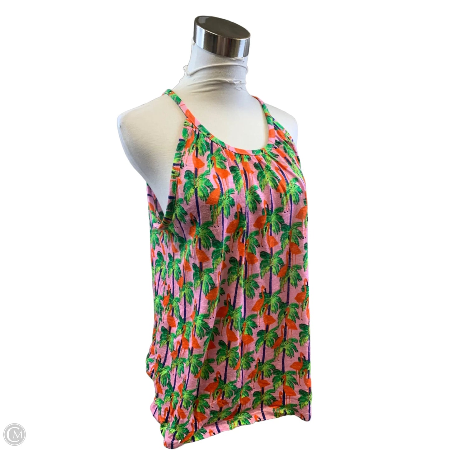 Top Sleeveless By Clothes Mentor In Green & Pink, Size: L