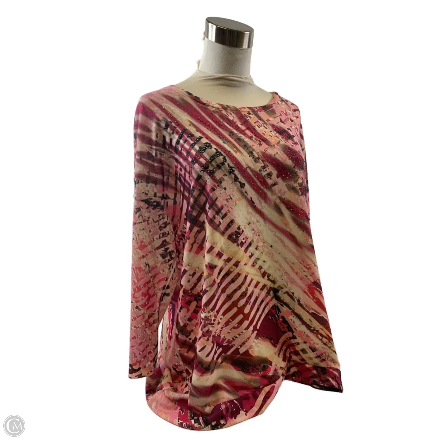 Top Short Sleeve Basic By Christopher And Banks In Pink & Purple, Size: Xl