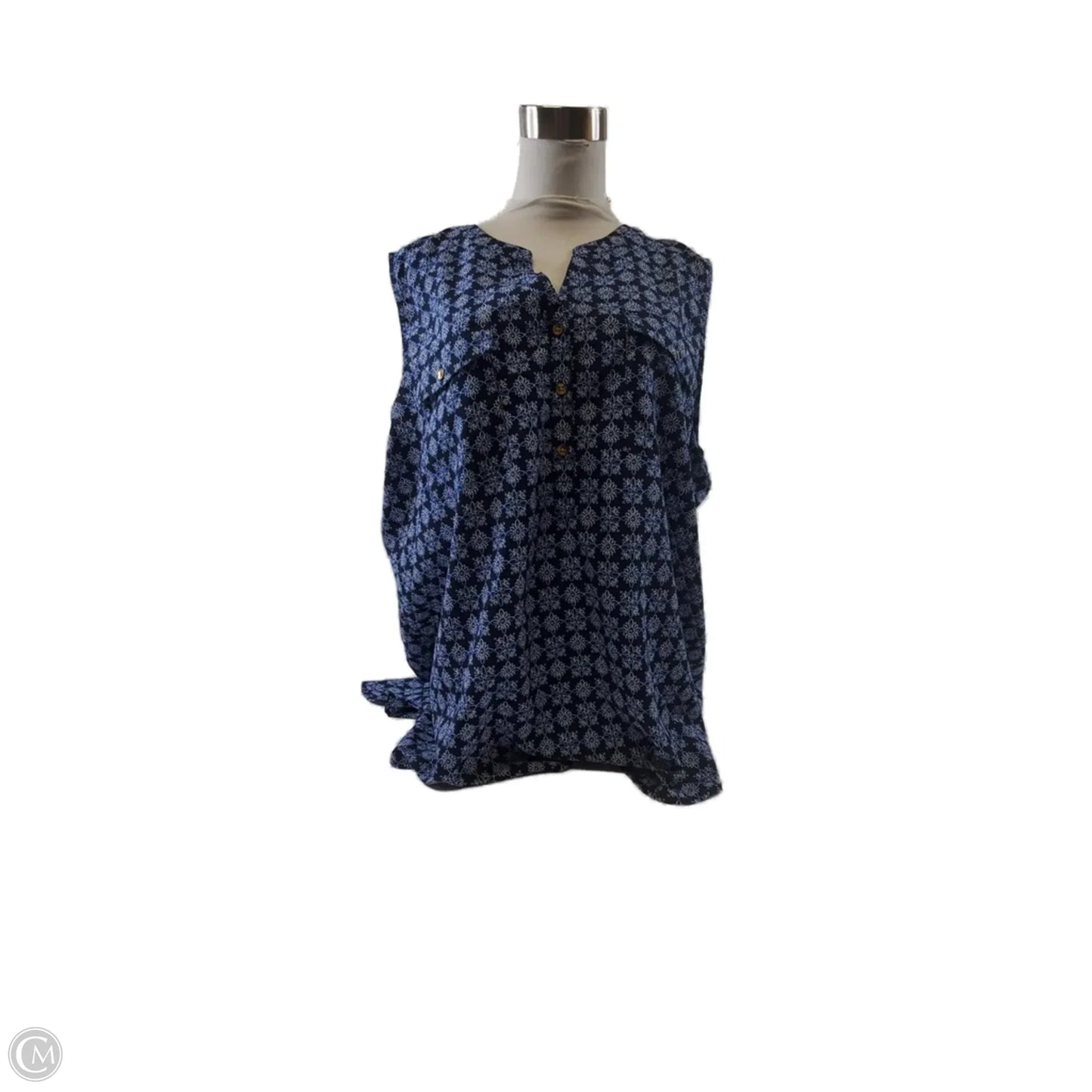 Top Sleeveless By Croft And Barrow In Blue, Size: Xxl