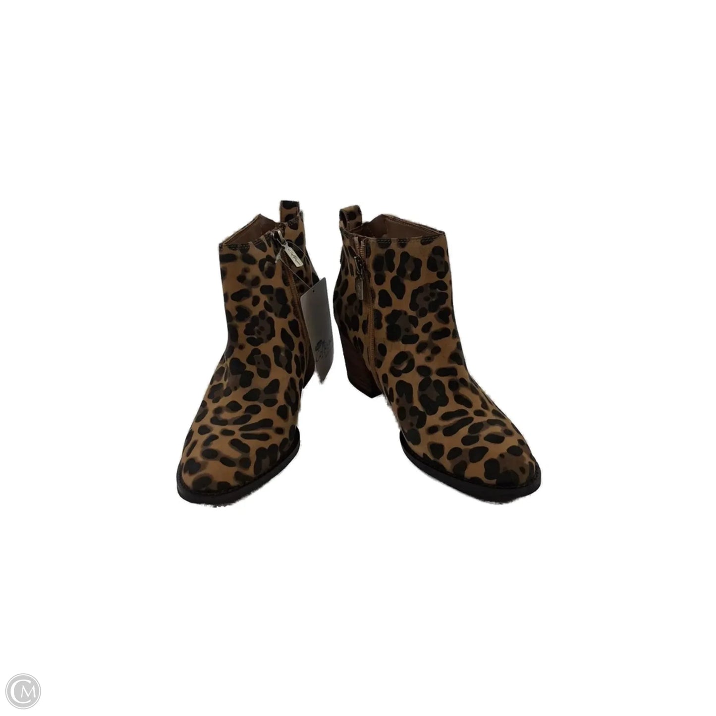 Boots Ankle Heels By Clothes Mentor In Animal Print, Size: 8.5