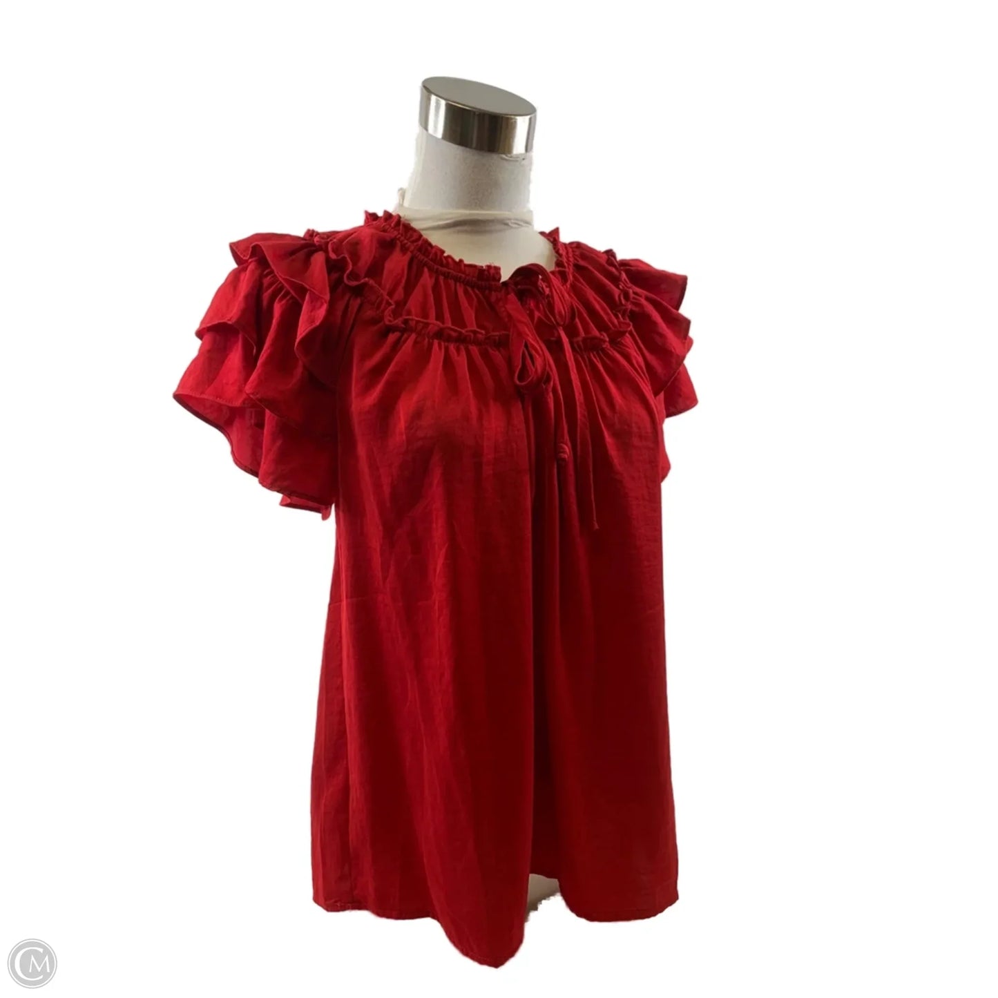 Top Short Sleeve By Maurices In Red, Size: M