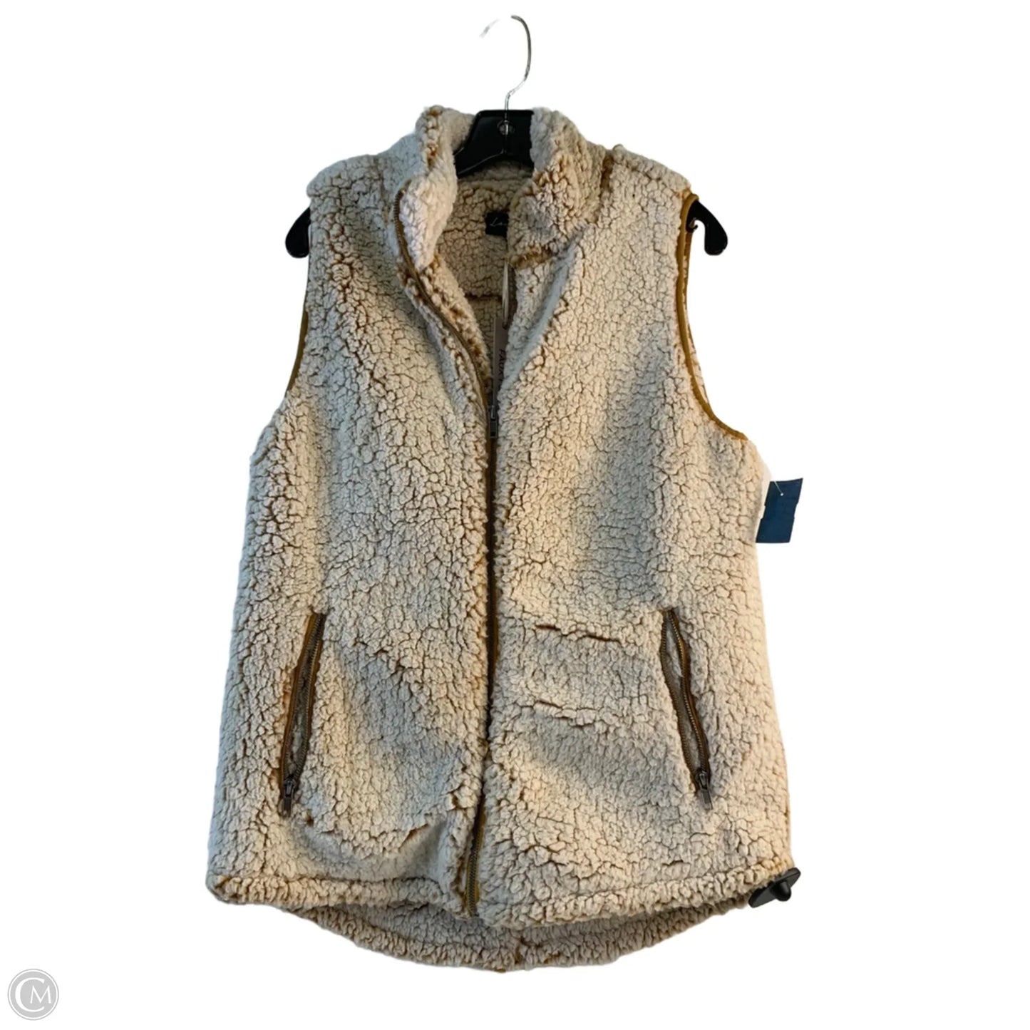 Vest Faux Fur & Sherpa By Love Tree In Cream & Tan, Size: L
