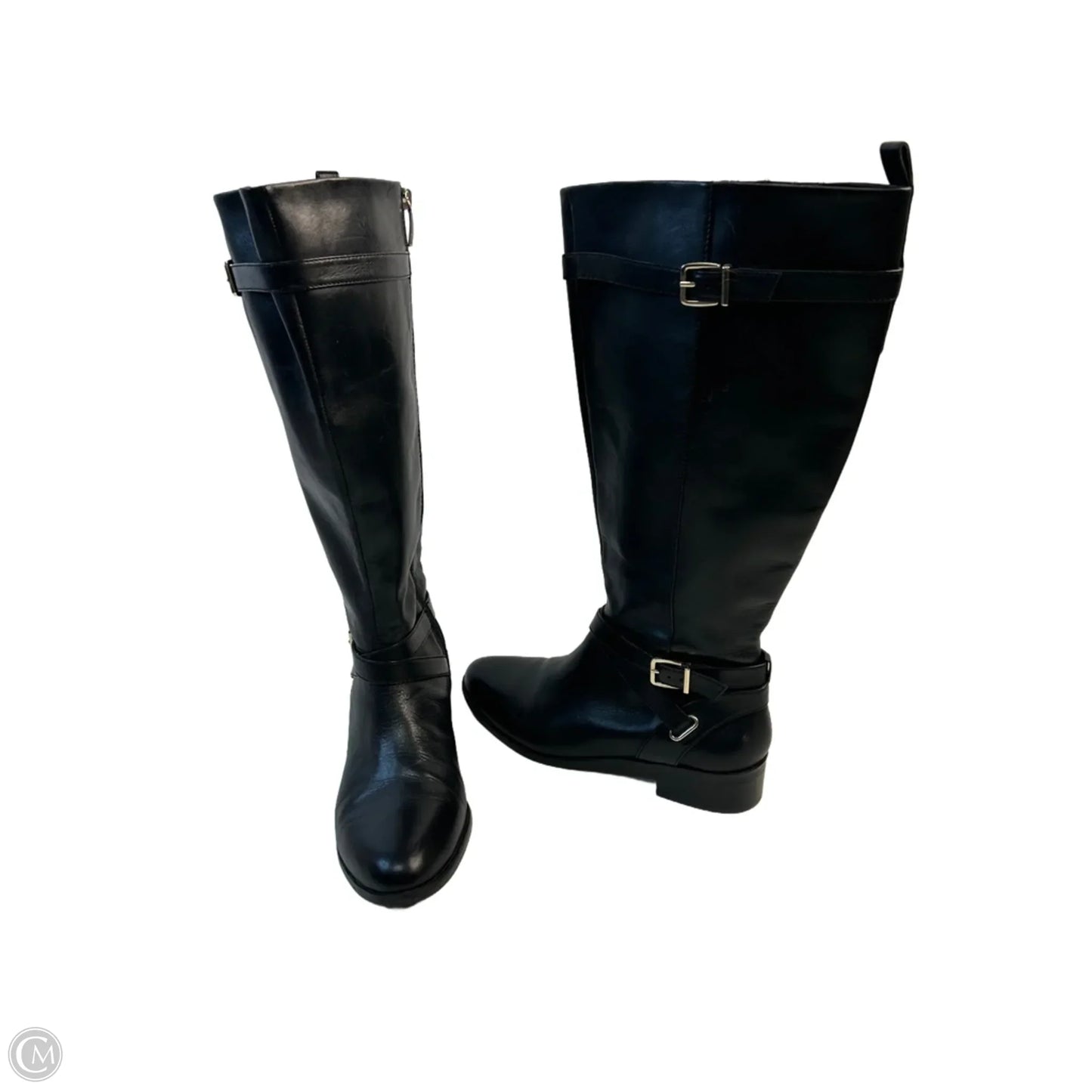 Boots Knee Heels By Clothes Mentor In Black, Size: 9