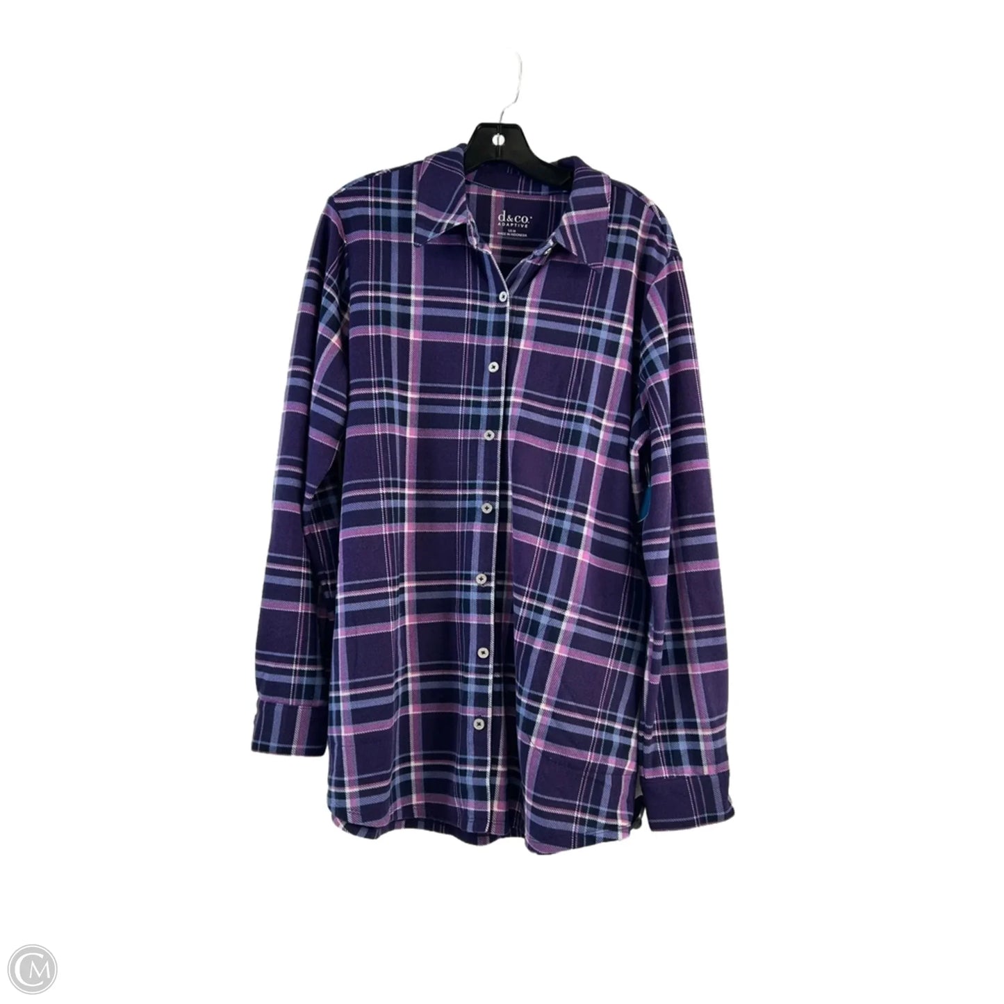 Top Long Sleeve By Denim 24/7 In Purple, Size: M