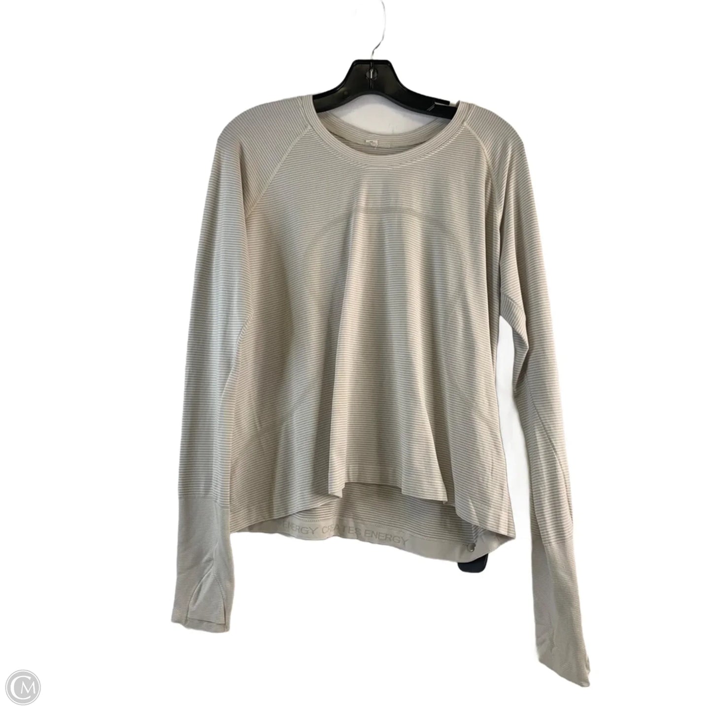 Athletic Top Long Sleeve Crewneck By Lululemon In Striped Pattern, Size: 14