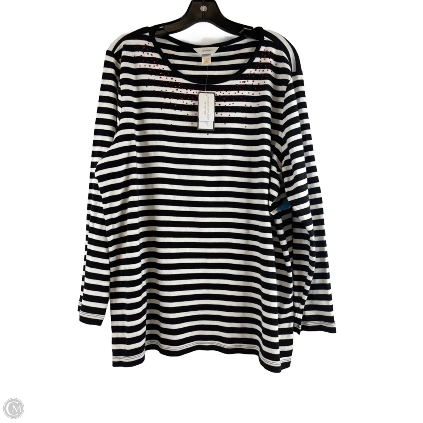 Top Long Sleeve By Cj Banks In Striped Pattern, Size: 1x