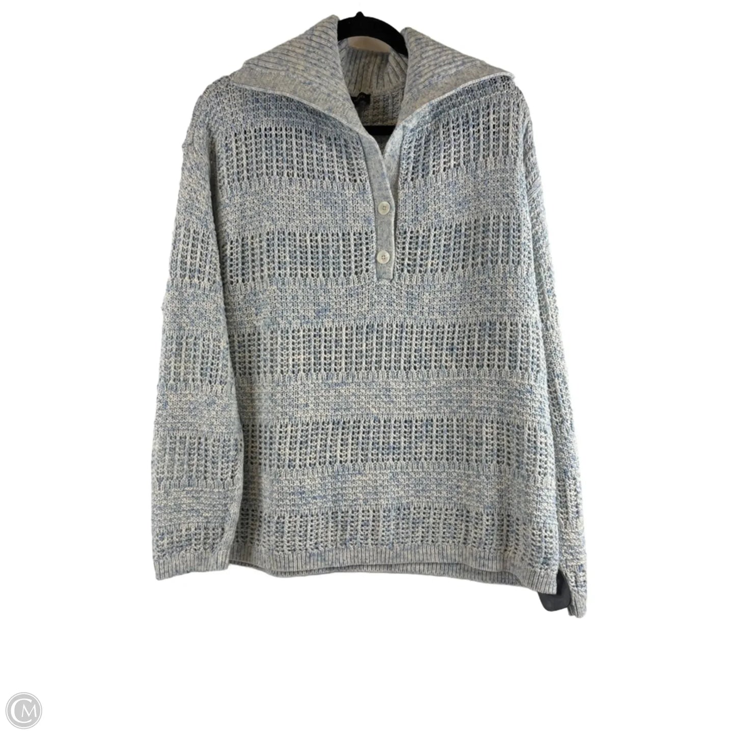 Sweater By Talbots In Blue & White, Size: Xl
