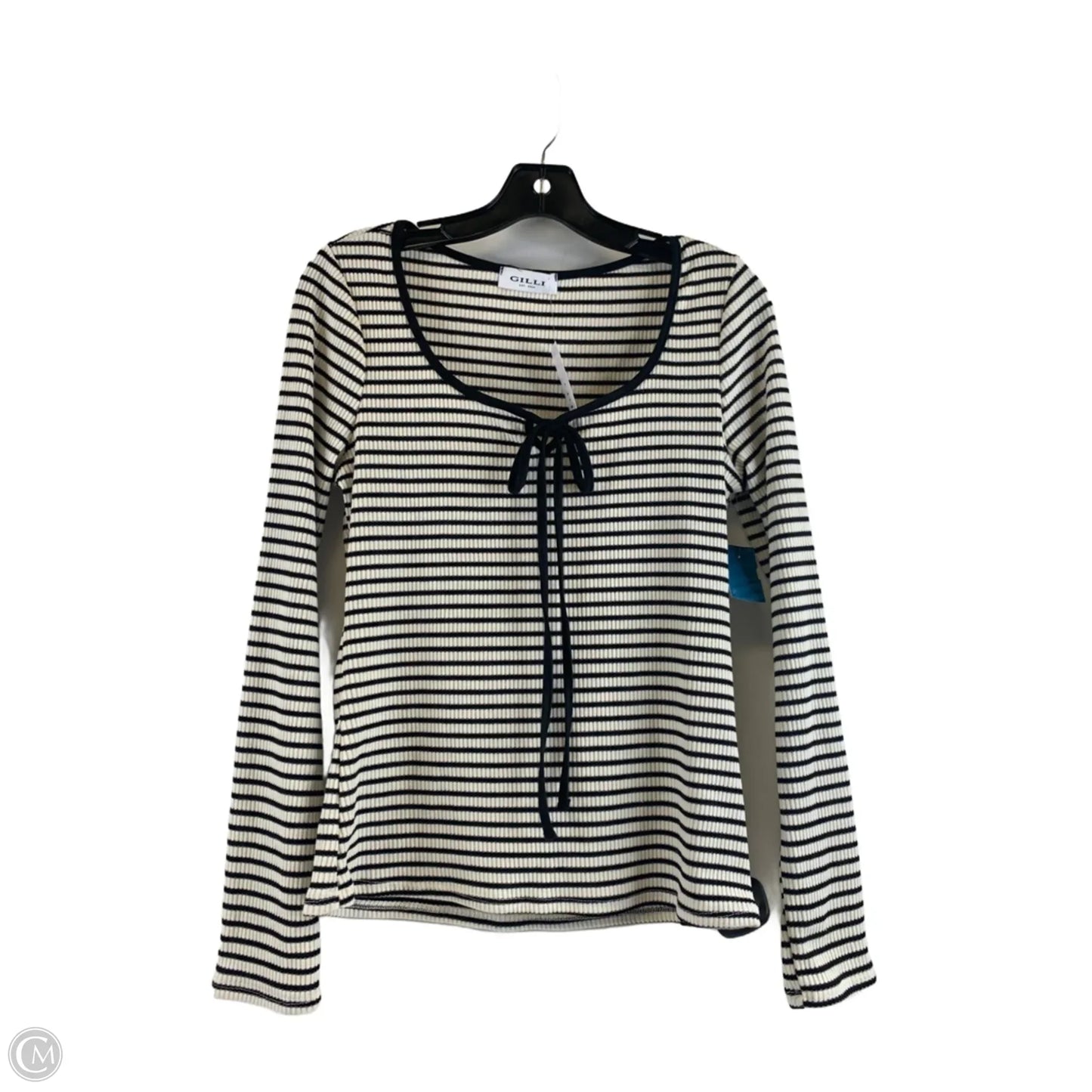 Top Long Sleeve By Gilli In Striped Pattern, Size: L