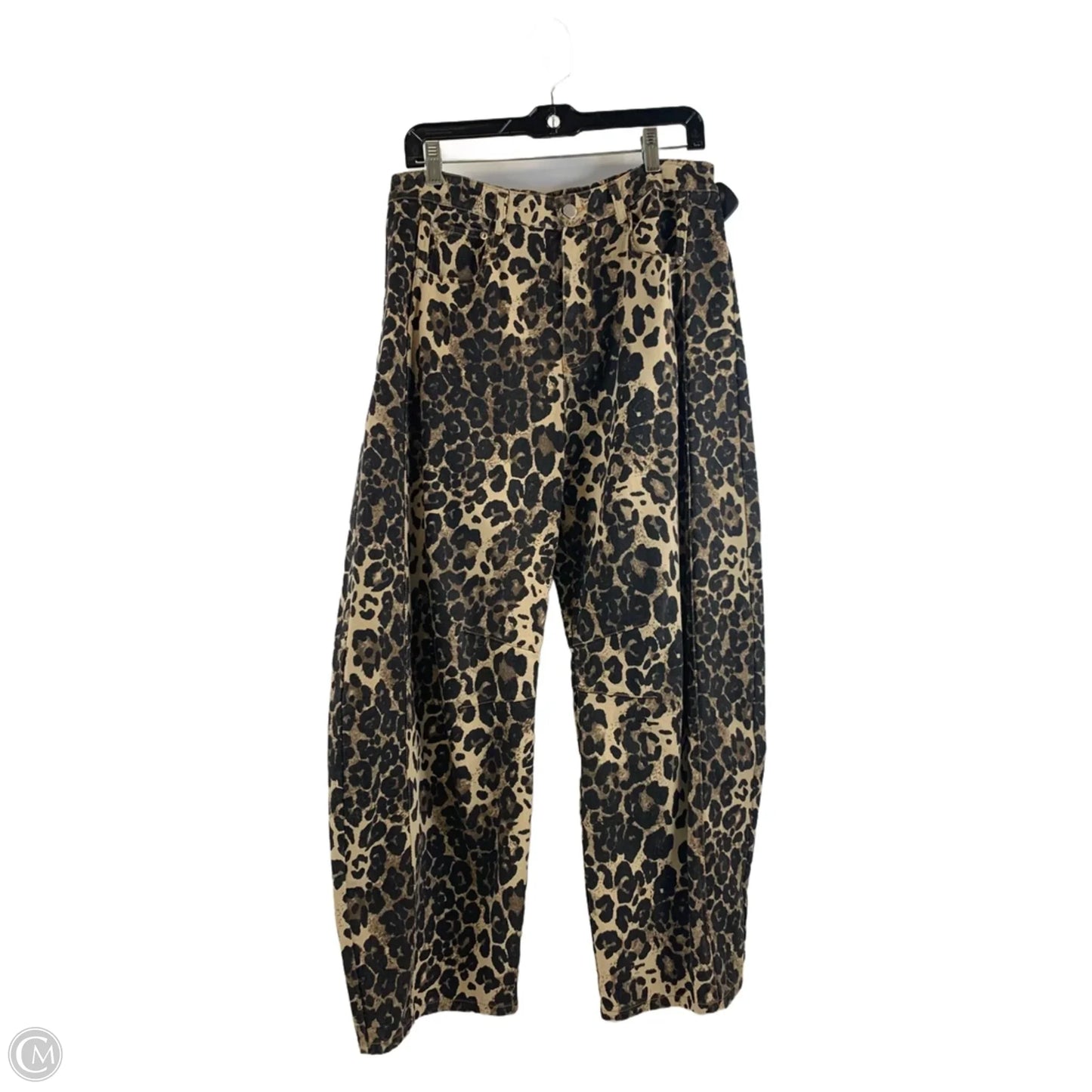 Jeans Wide Leg By Oddi In Leopard Print, Size: 12