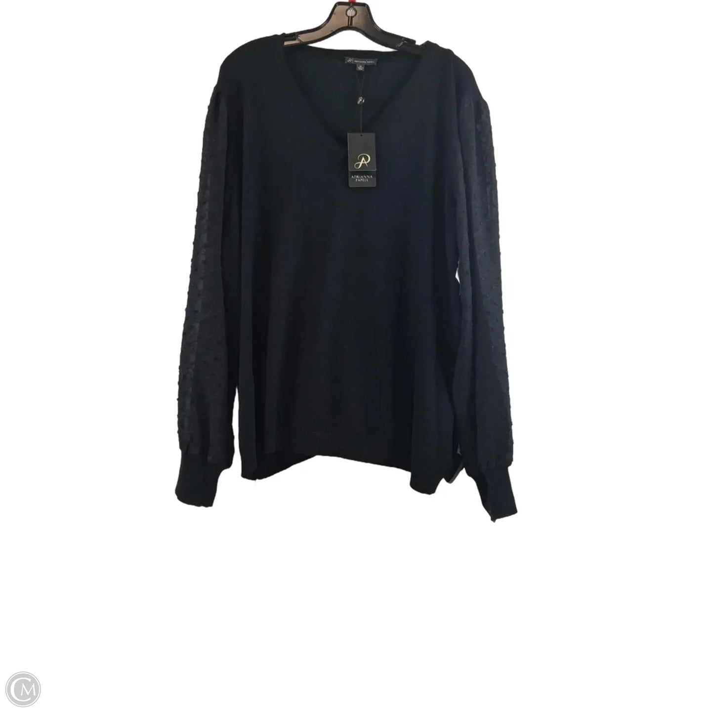 Sweater By Adrianna Papell In Black, Size: 2x