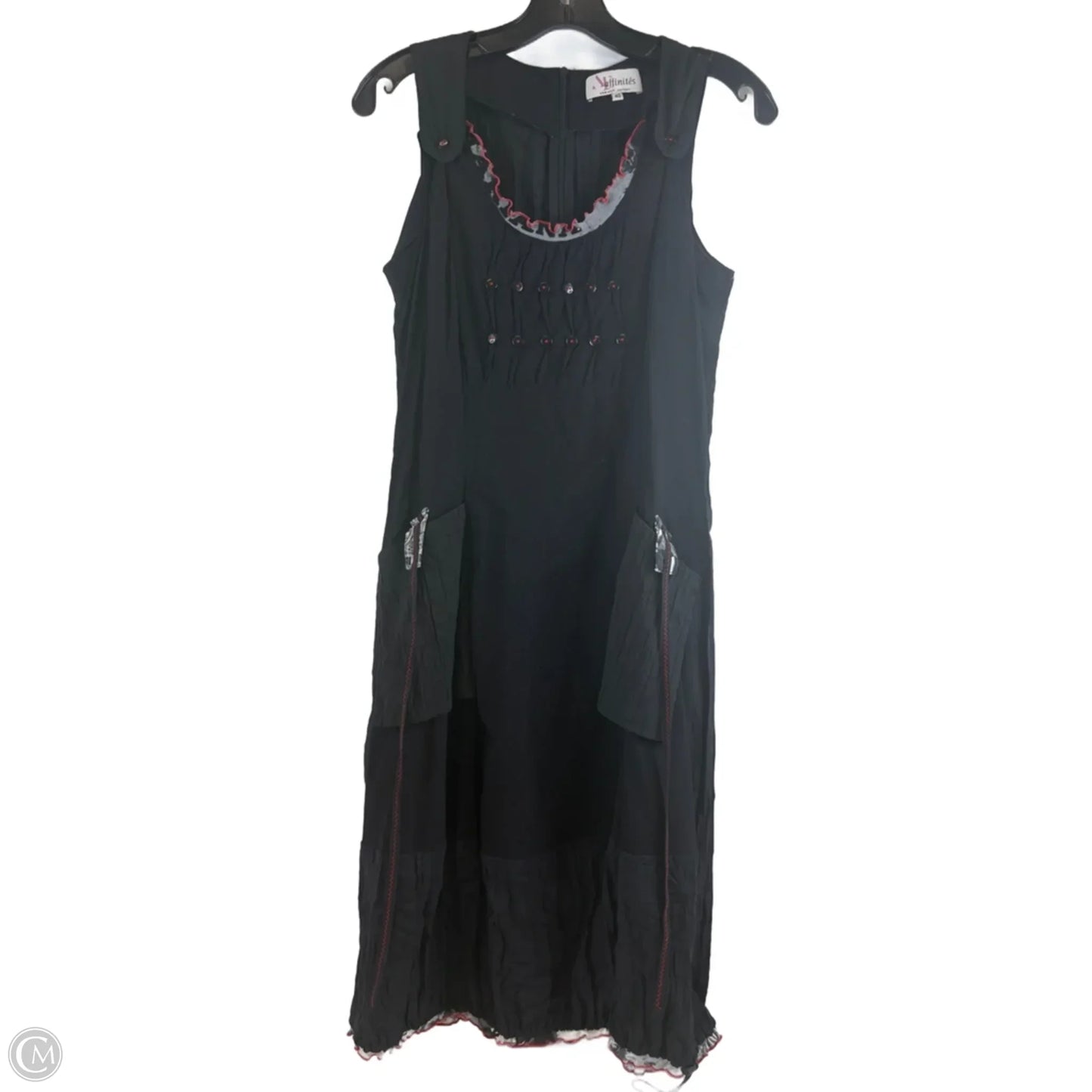 Dress Casual Midi By Clothes Mentor In Black & Grey, Size: M