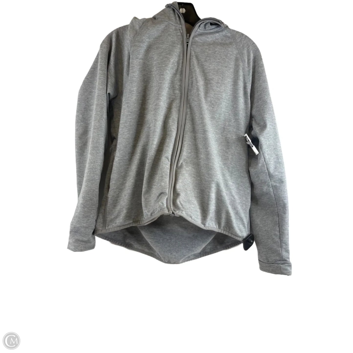 Sweatshirt Hoodie By Pink In Grey, Size: L