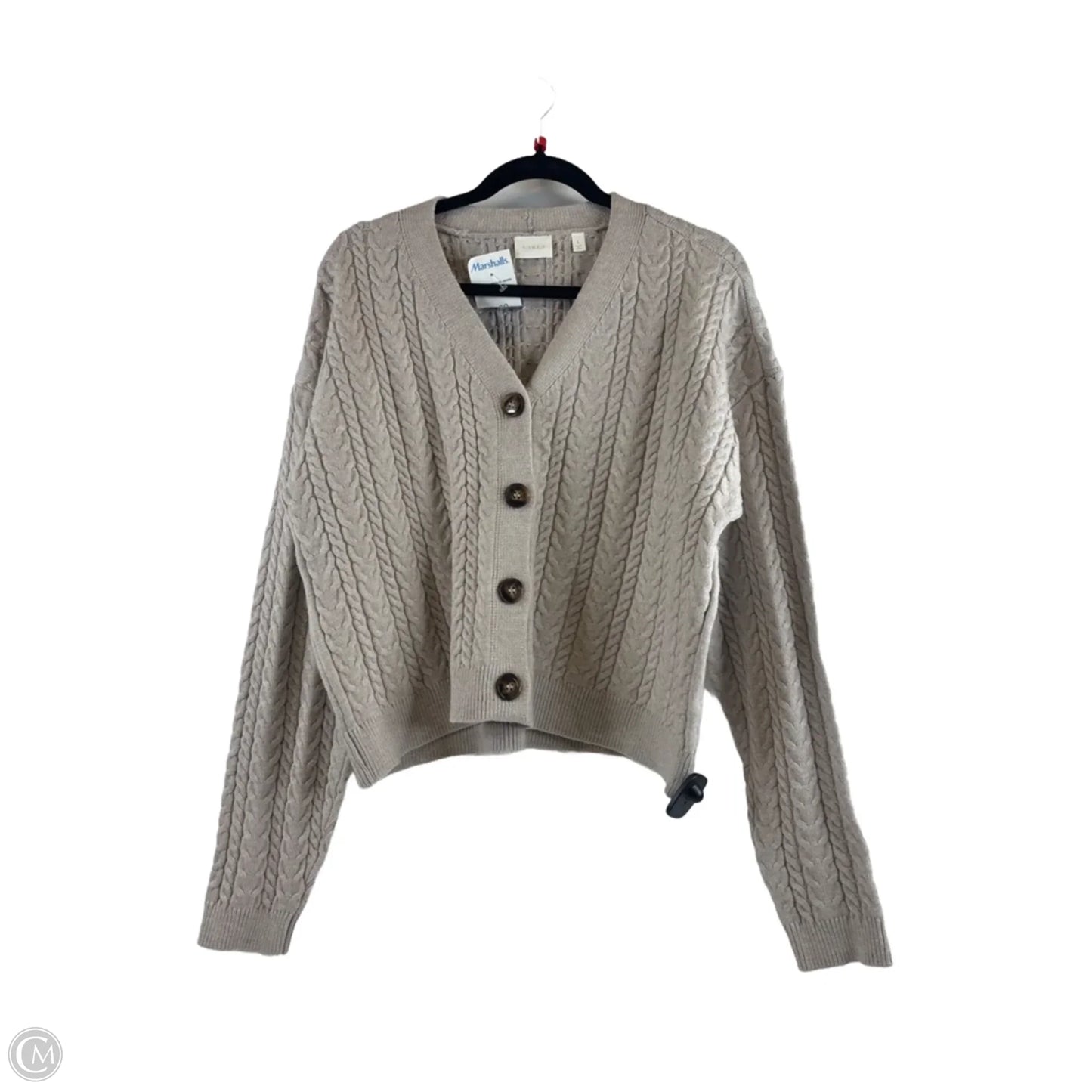 Sweater Cardigan By Cyrus In Tan, Size: L