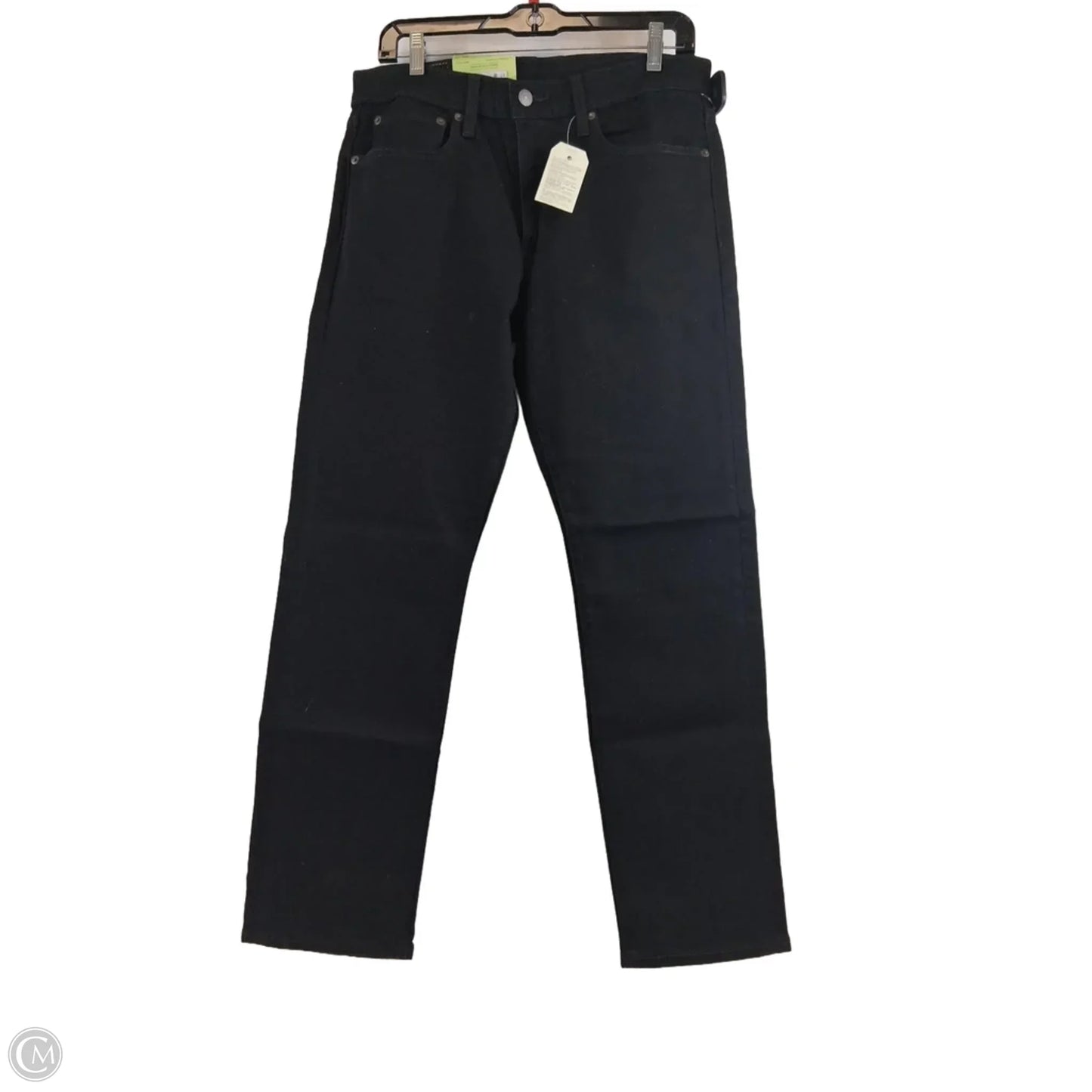 Jeans Straight By Levis In Black Denim, Size: 12