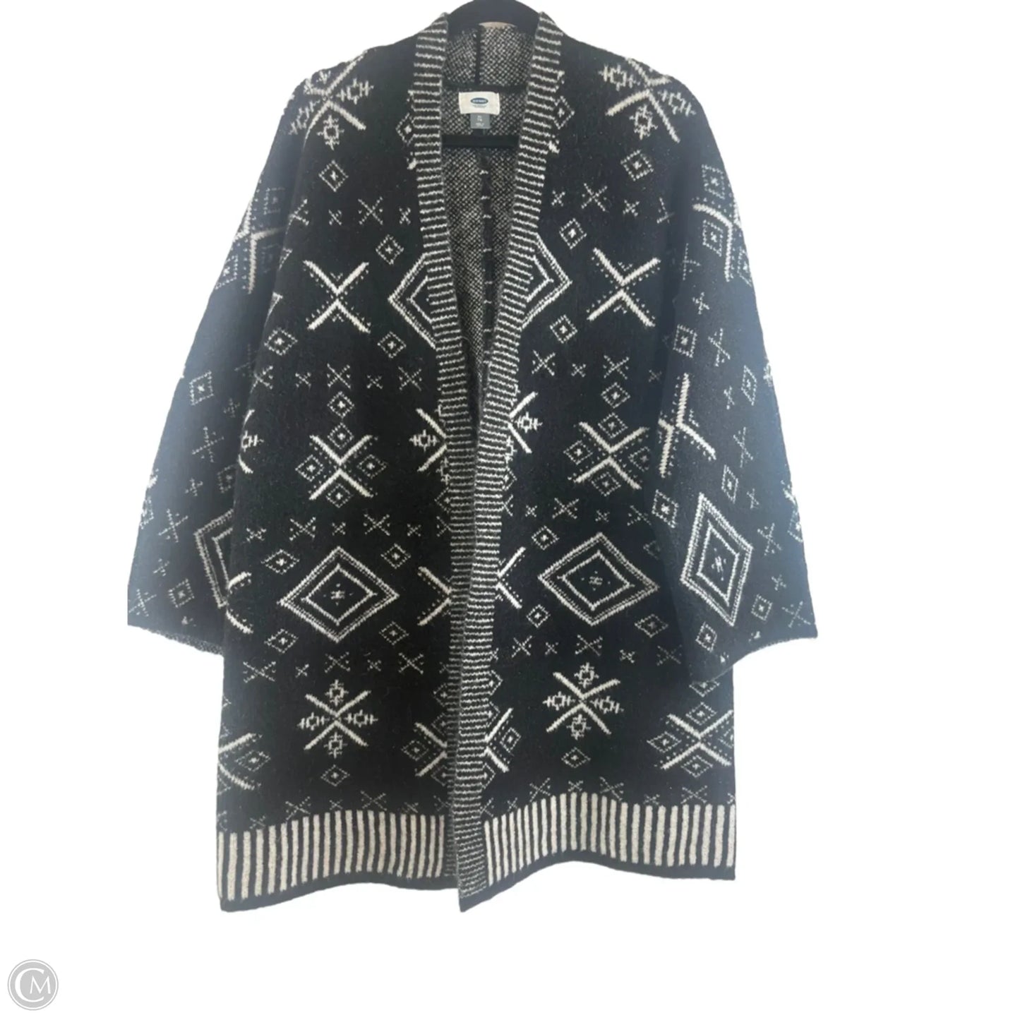 Sweater Cardigan By Old Navy In Black & White, Size: Xl