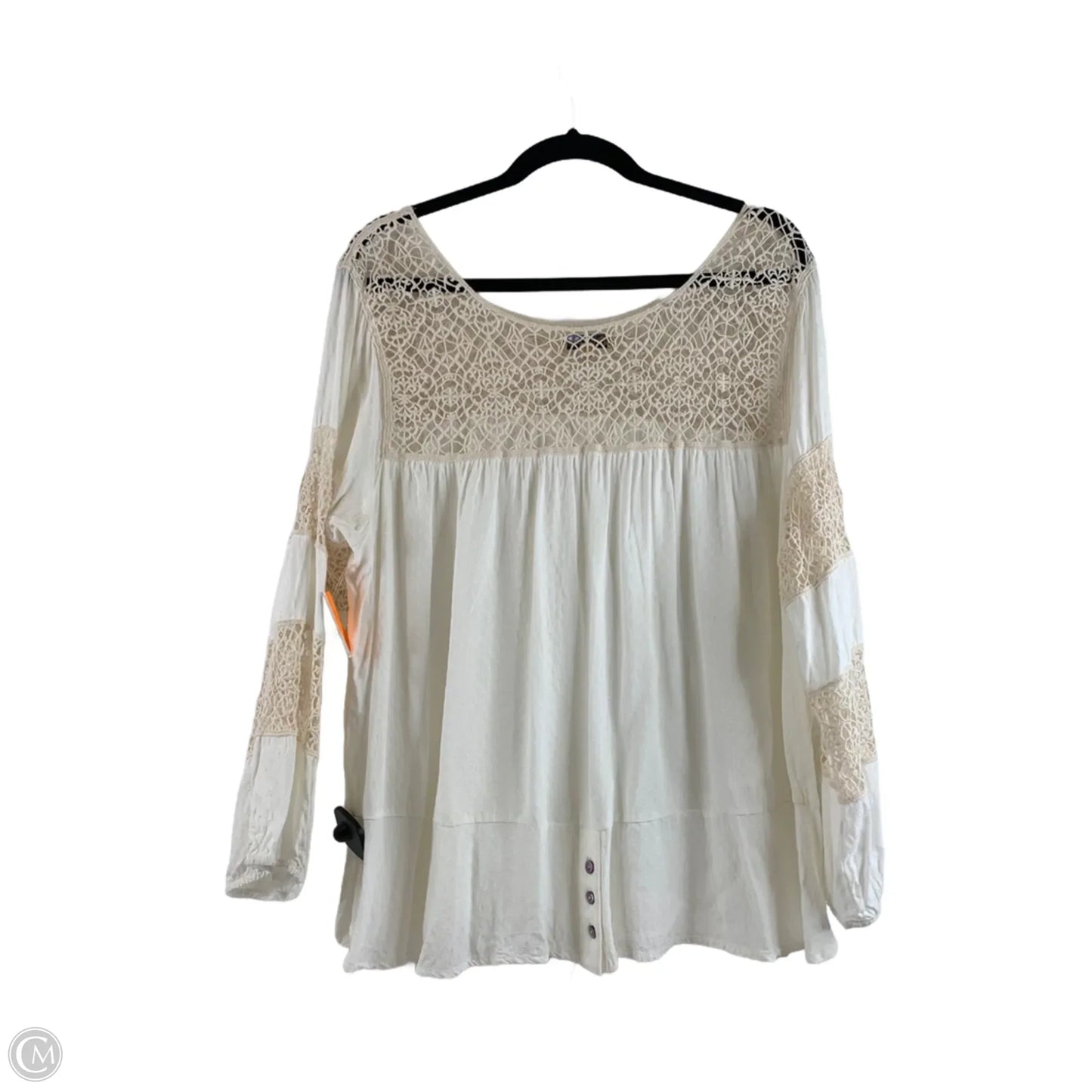 Top Long Sleeve By Democracy In Cream & Tan, Size: Xl