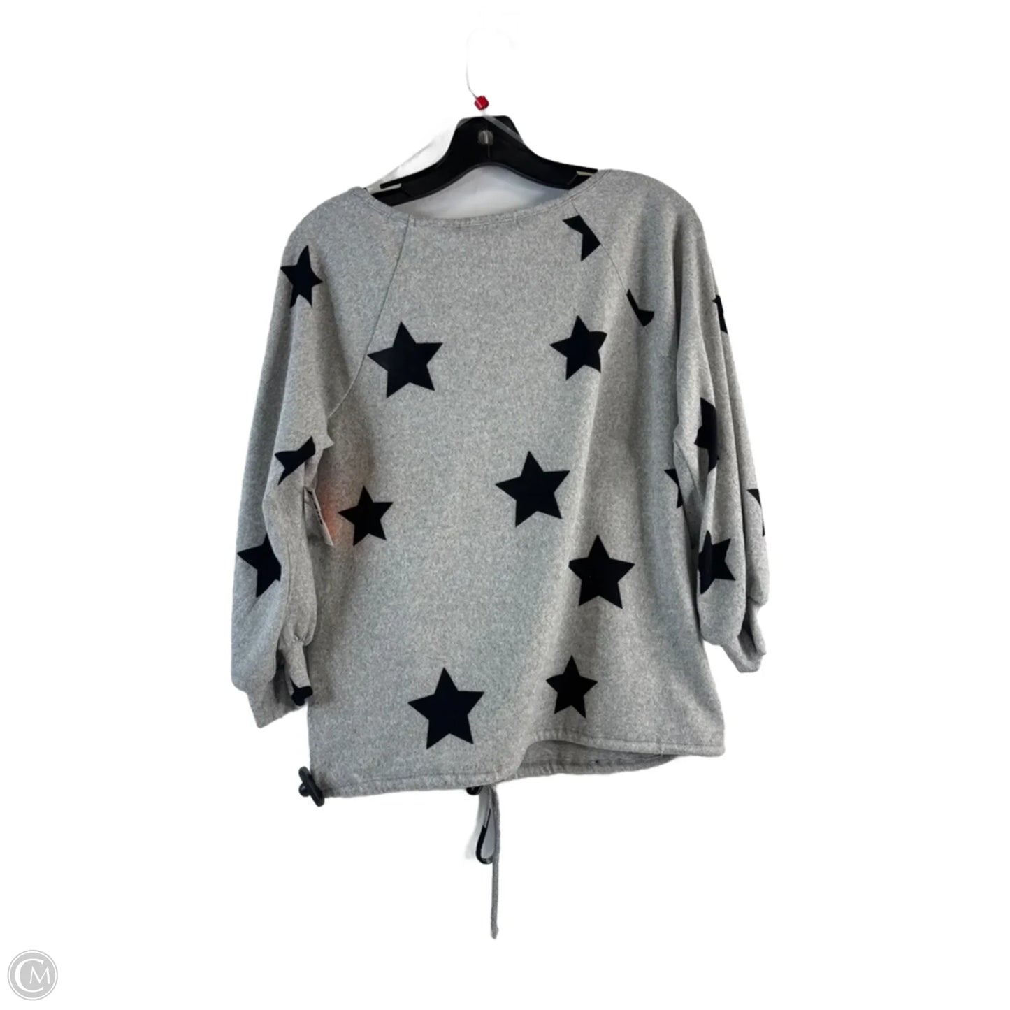 Top 3/4 Sleeve By Adrienne Vittadini In Black & Silver, Size: S