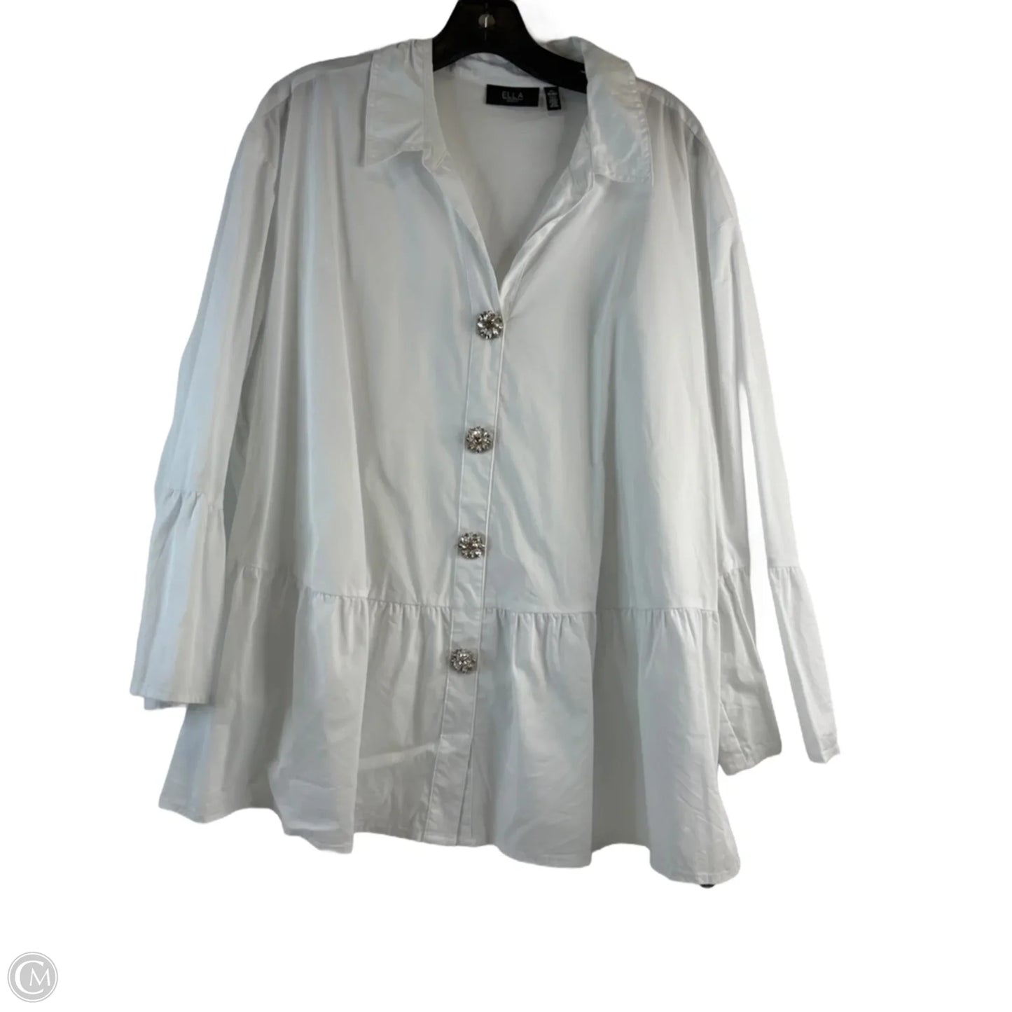 Top Long Sleeve By Clothes Mentor In White, Size: 2x